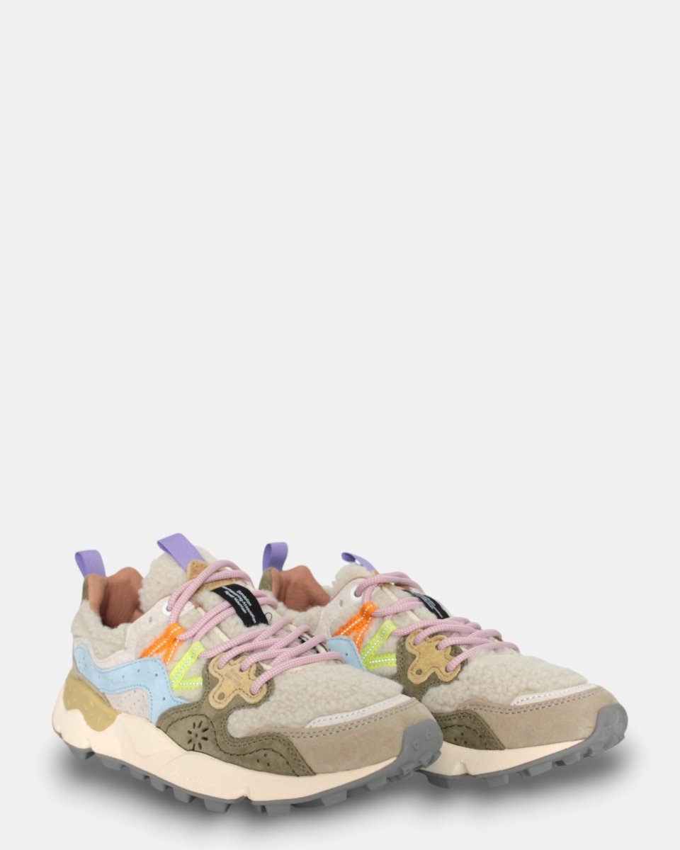 SNEAKERS FLOWER MOUNTAIN MOD. YAMANO 3 - BEIGE/MILITARE/CELESTE - 10Decimi