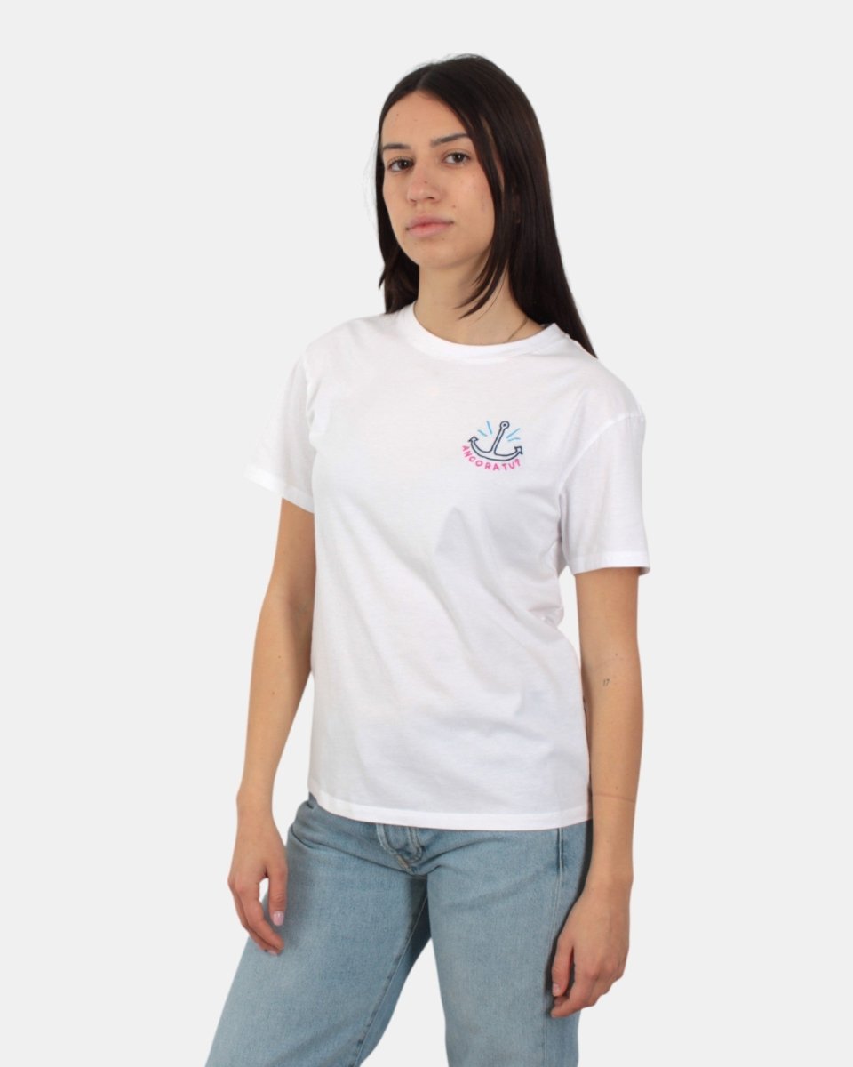 t-shirt girocollo in cotone - ancora tu 01n emb - 10Decimi