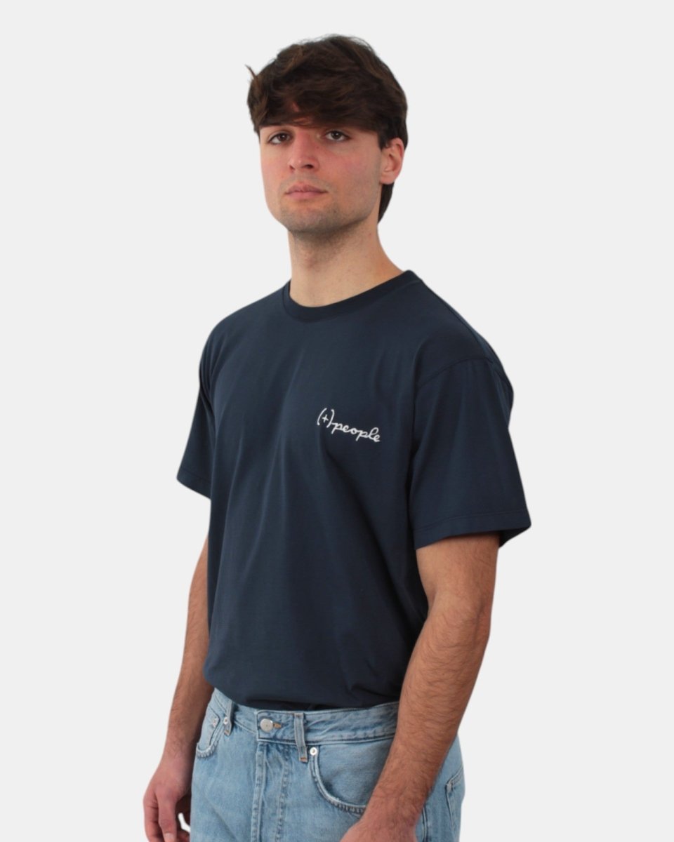 t-shirt people mod. aron ricamo - blu notte - 10Decimi