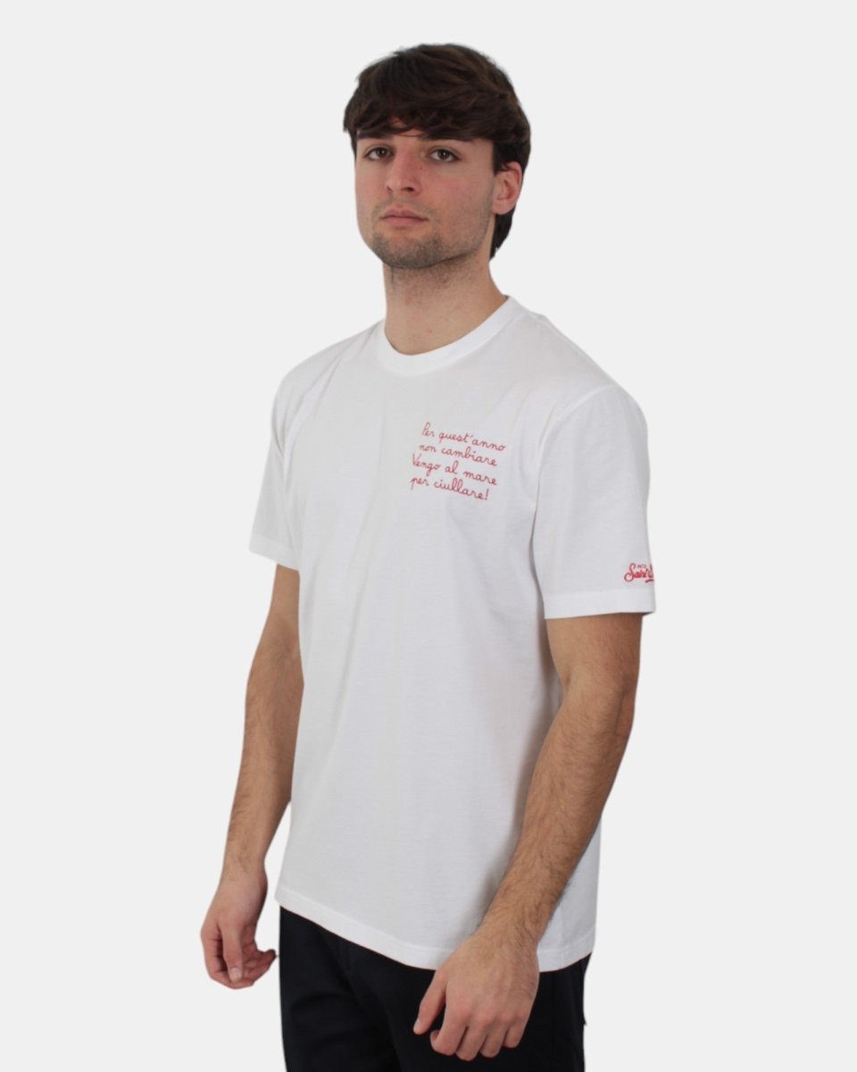 t-shirt uomo ricamata - vengo al mare 01n - 10Decimi