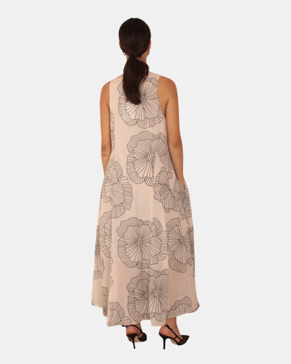 VESTITO MEIMEI J - S7010 STAMPA OYSTER/NERO - 10Decimi