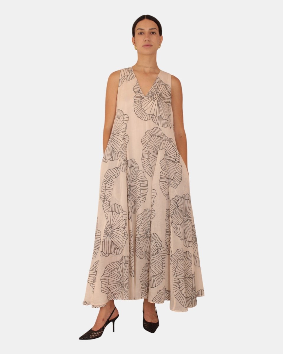 VESTITO MEIMEI J - S7010 STAMPA OYSTER/NERO - 10Decimi