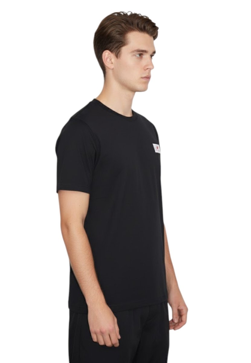 woven label t-shirt - black - 10Decimi
