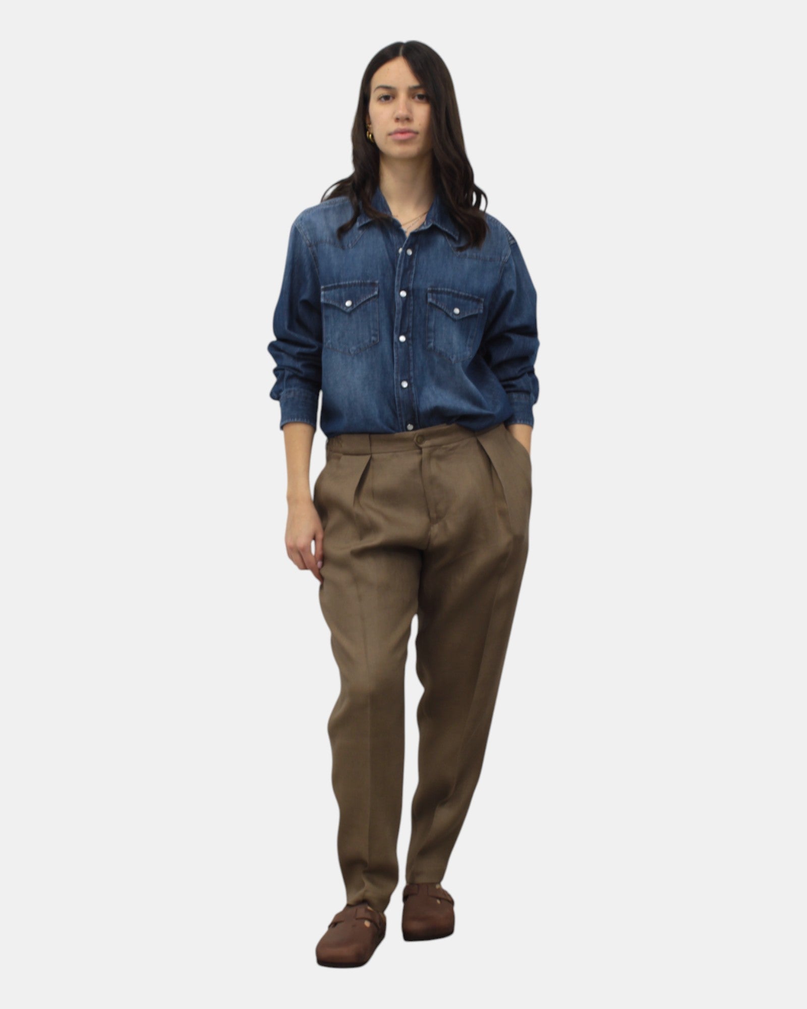 PANTALONI Marrone Briglia