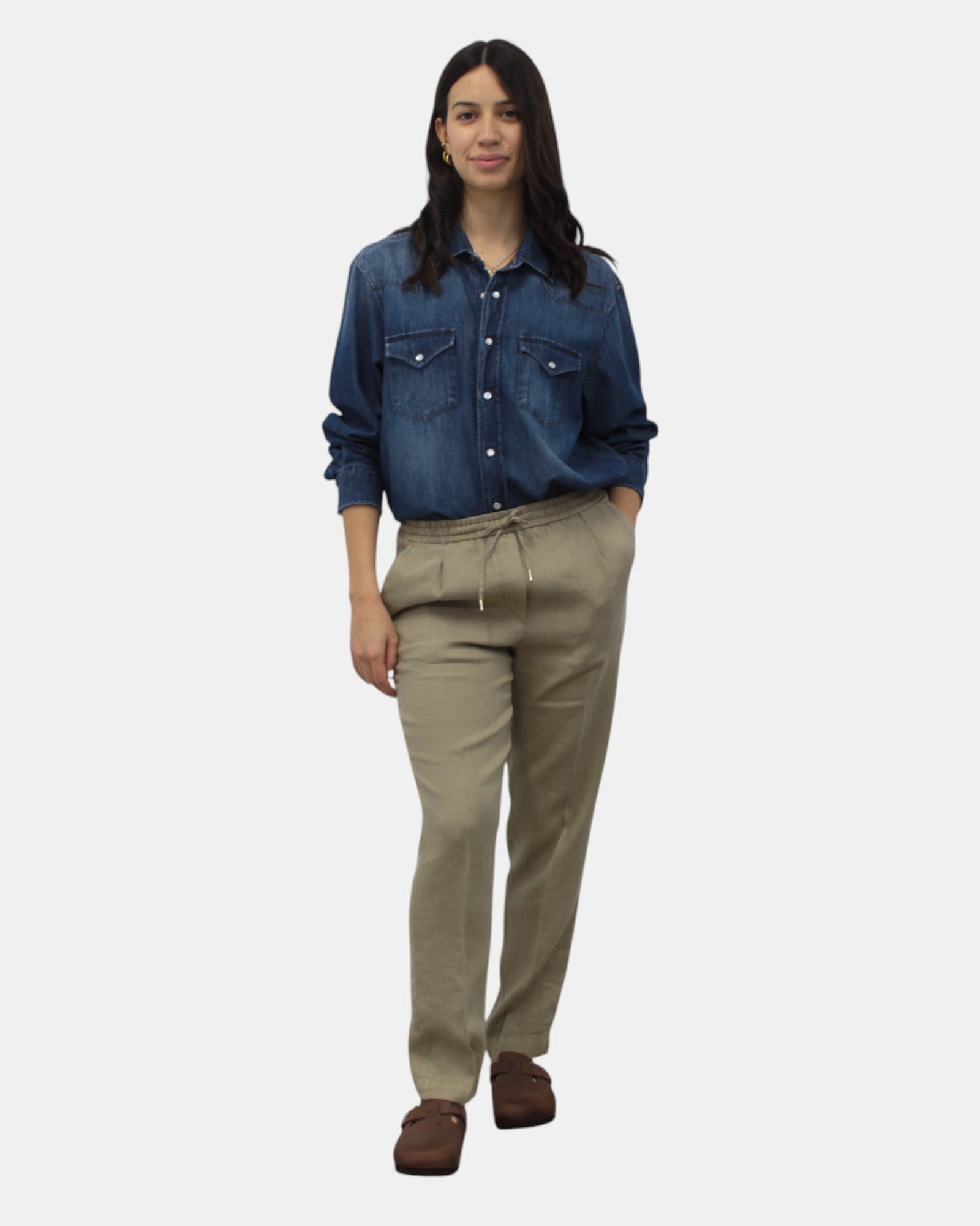 PANTALONI CON COULISSE Beige Briglia