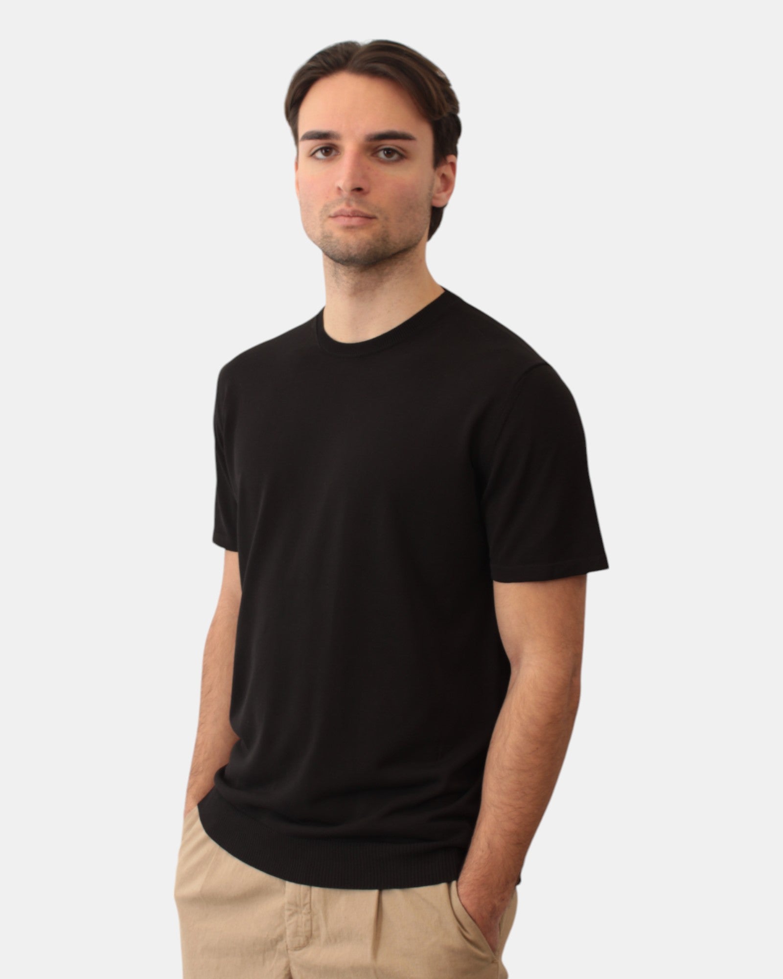 GIROCOLLO MANICA CORTA Nero Daniele Fiesoli