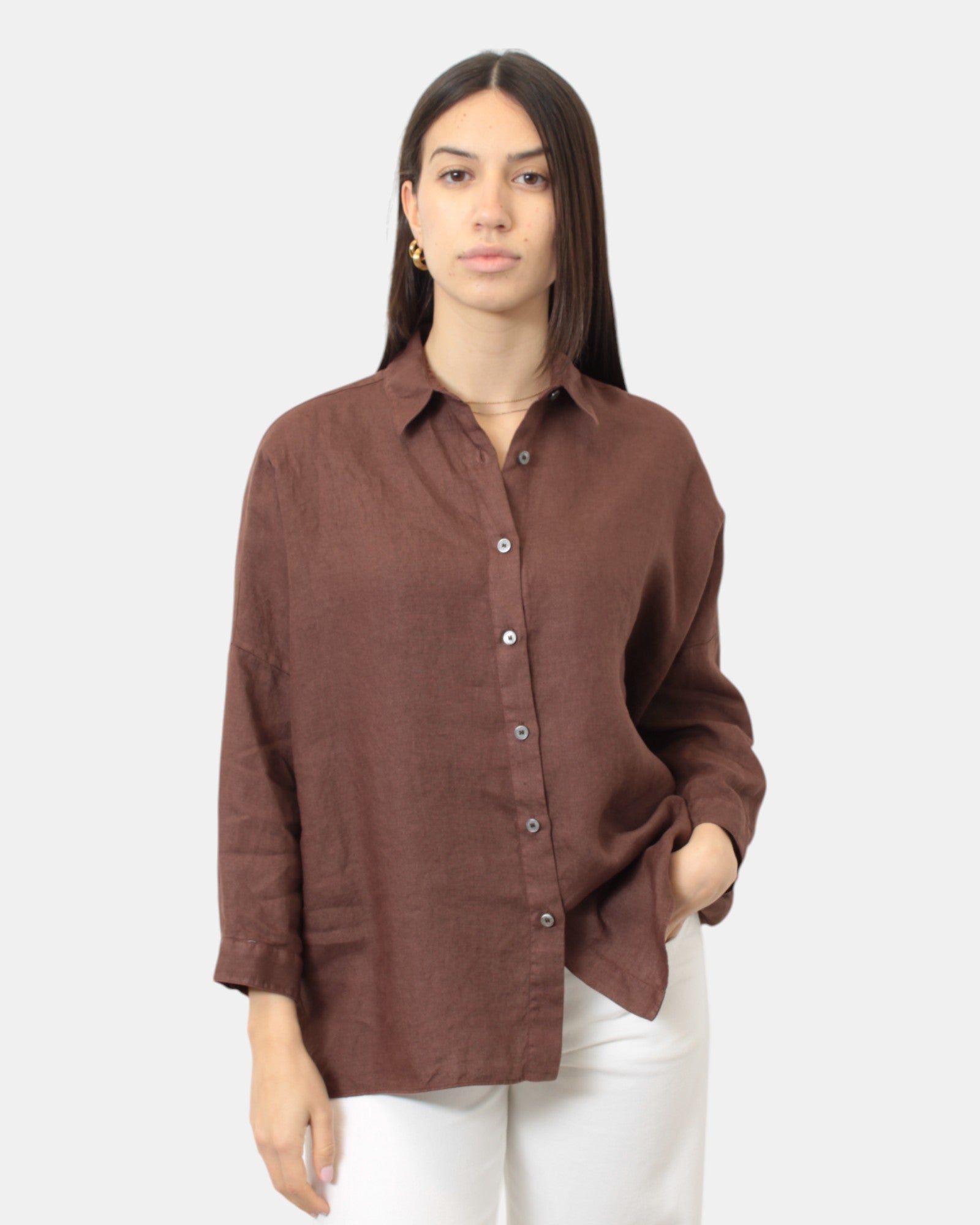 CAMICIE MANICA LUNGA Marrone Academia