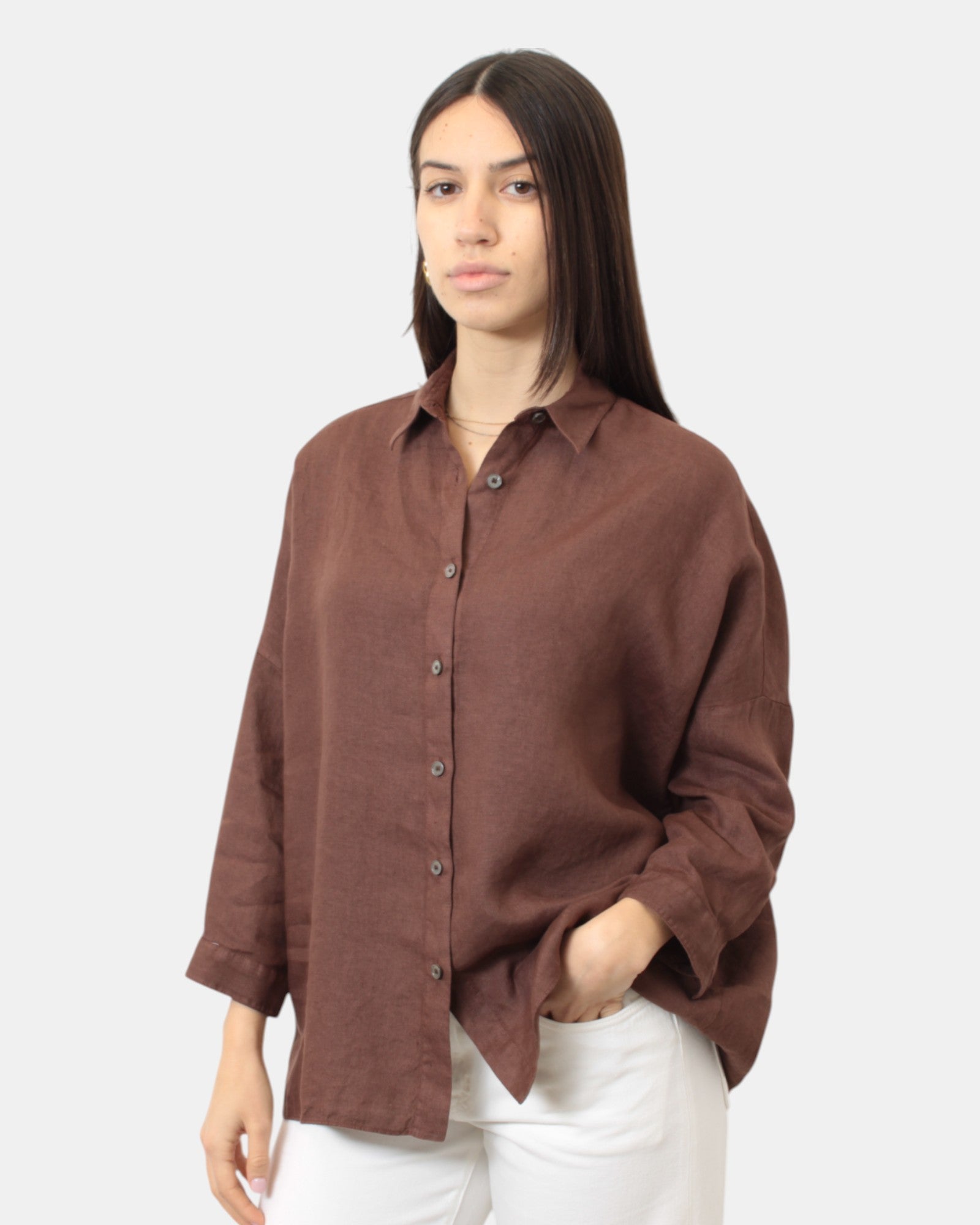 CAMICIE MANICA LUNGA Marrone Academia
