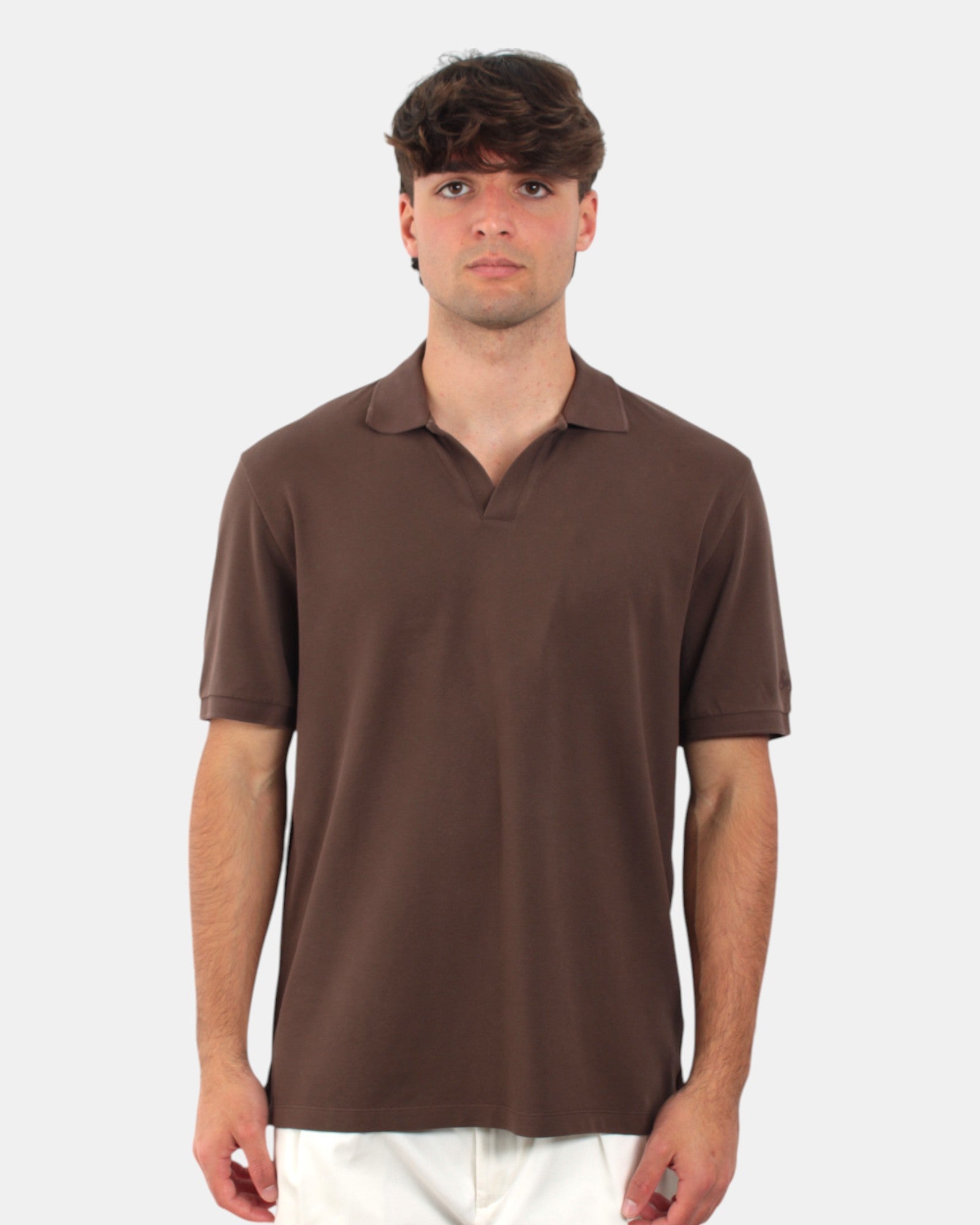 POLO A MANICA CORTA Marrone Mc2 Saint Barth
