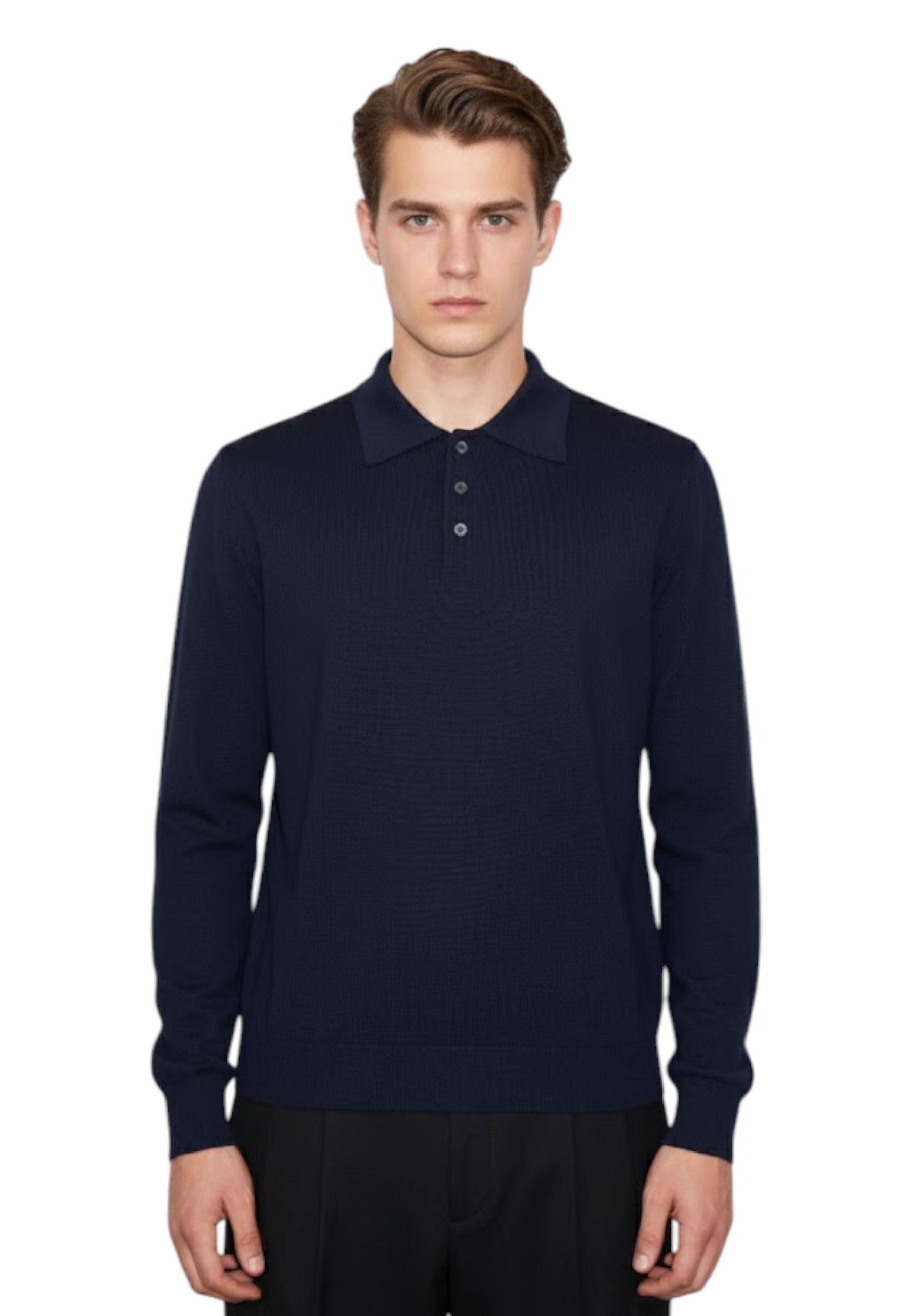 POLO A MANICA LUNGA Blu Altea