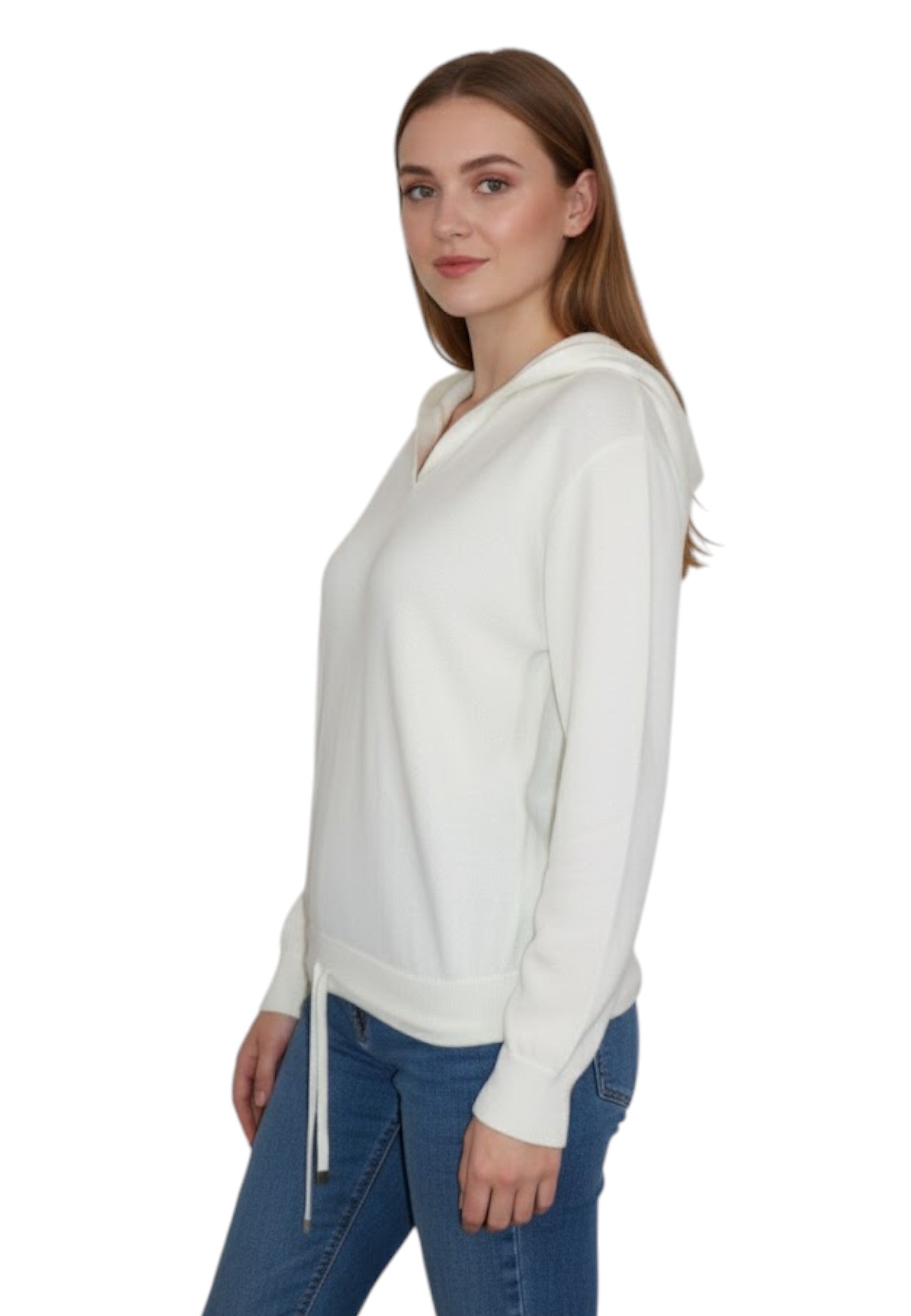 FELPE CON CAPPUCCIO Bianco Kangra