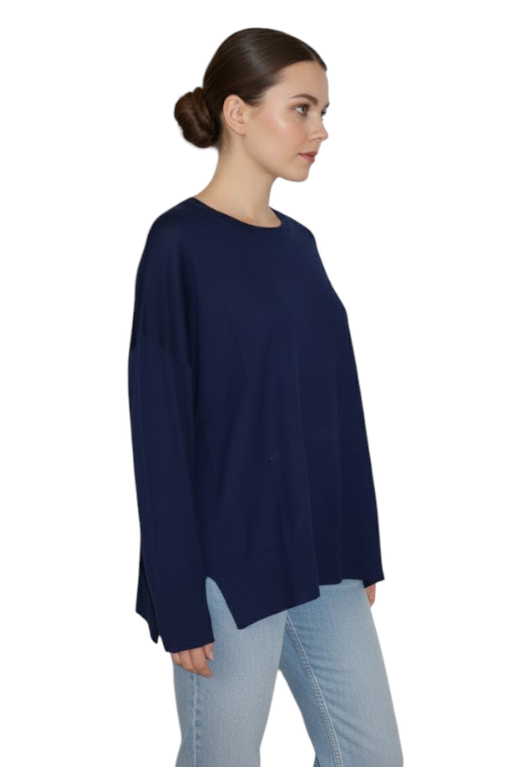 GIROCOLLO MANICA LUNGA Blu Kangra