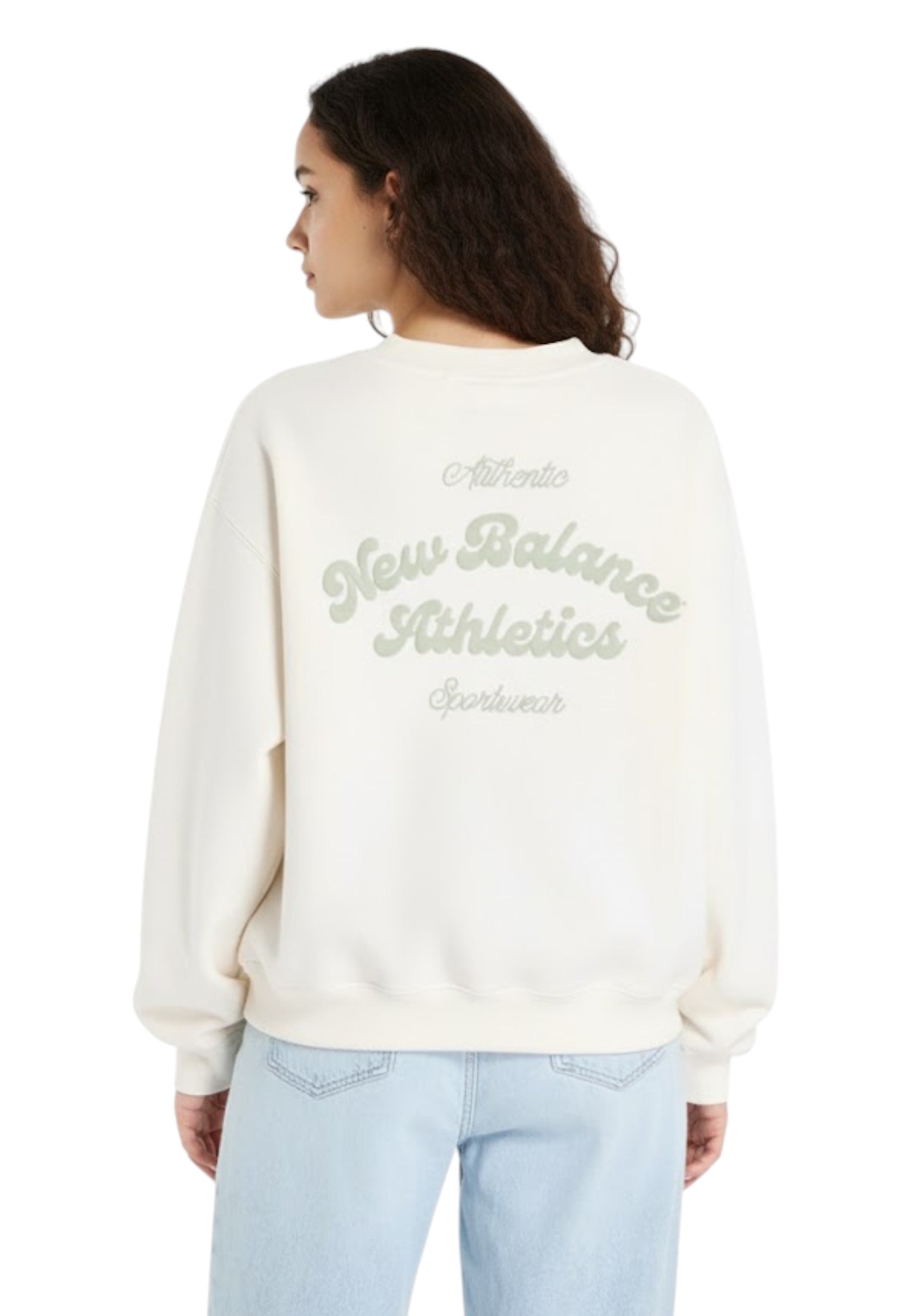 FELPA A GIROCOLLO Beige New Balance