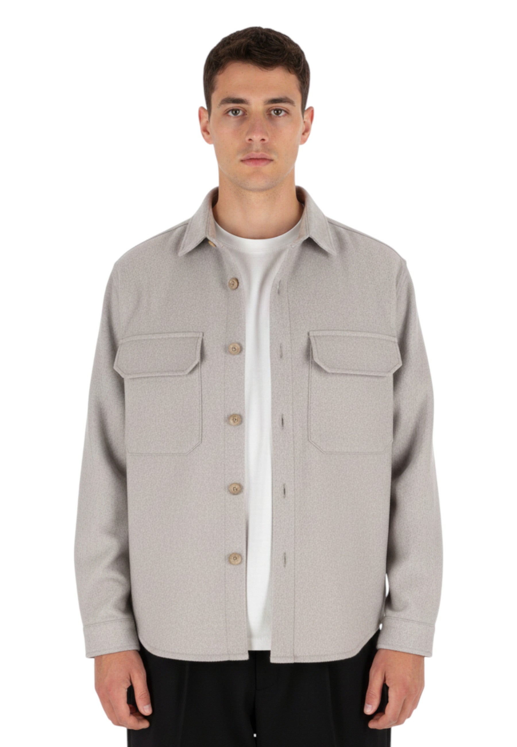 OVERSHIRT Grigio White Sand