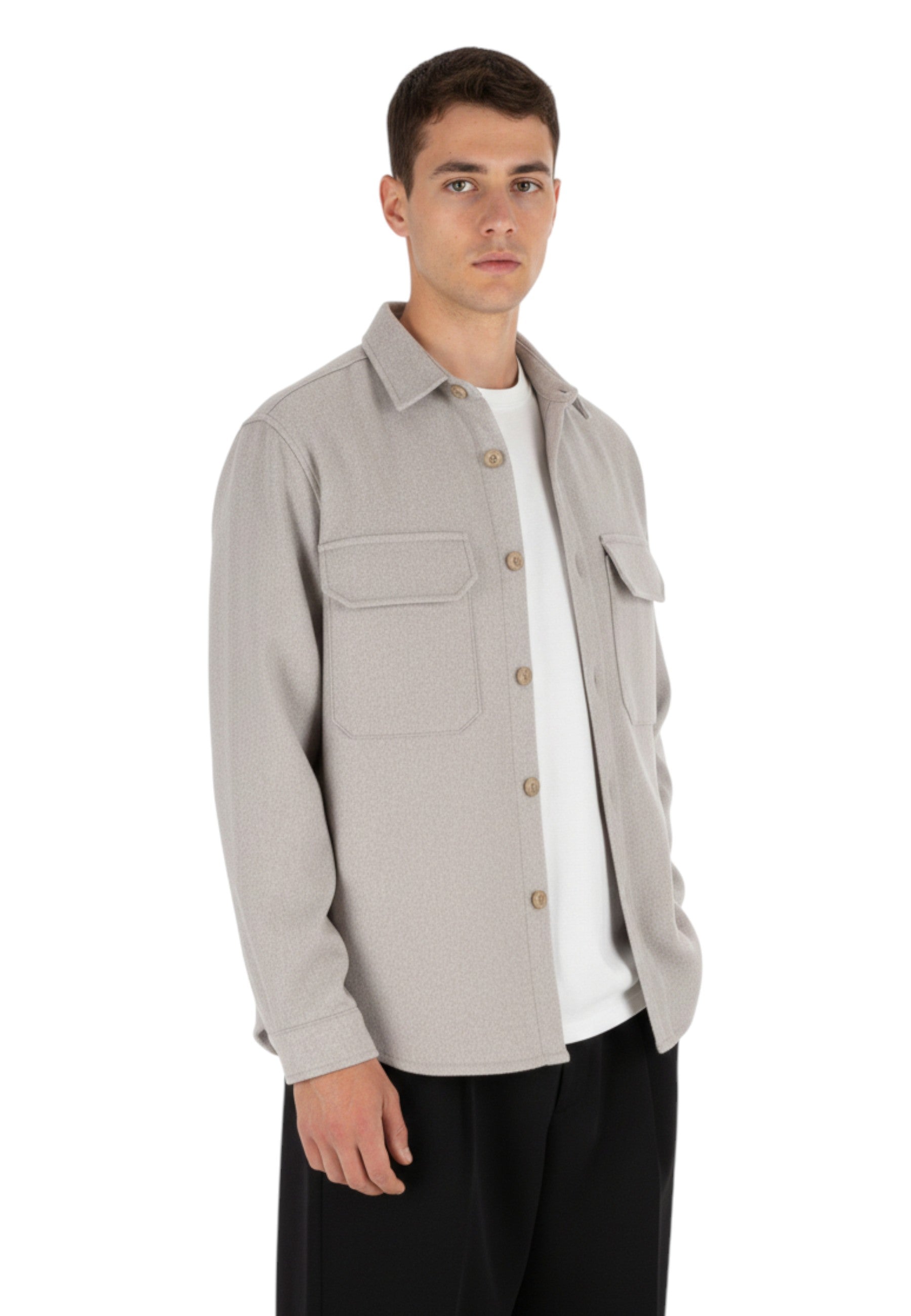 OVERSHIRT Grigio White Sand