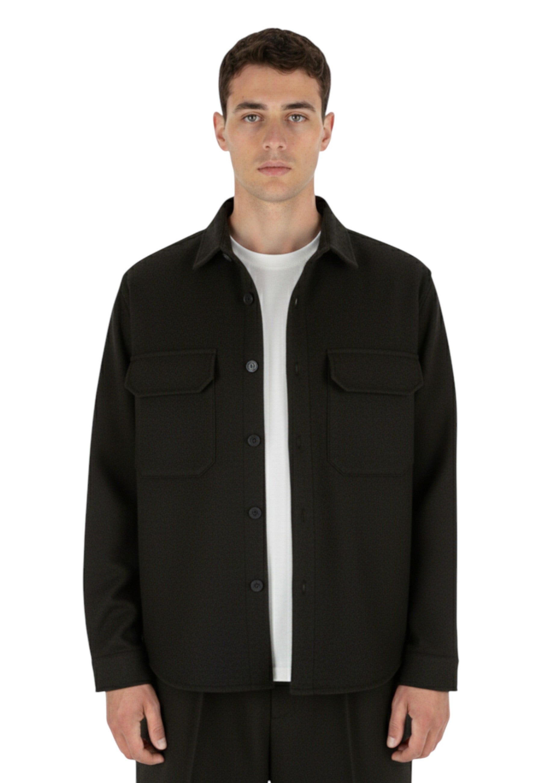 OVERSHIRT Nero White Sand