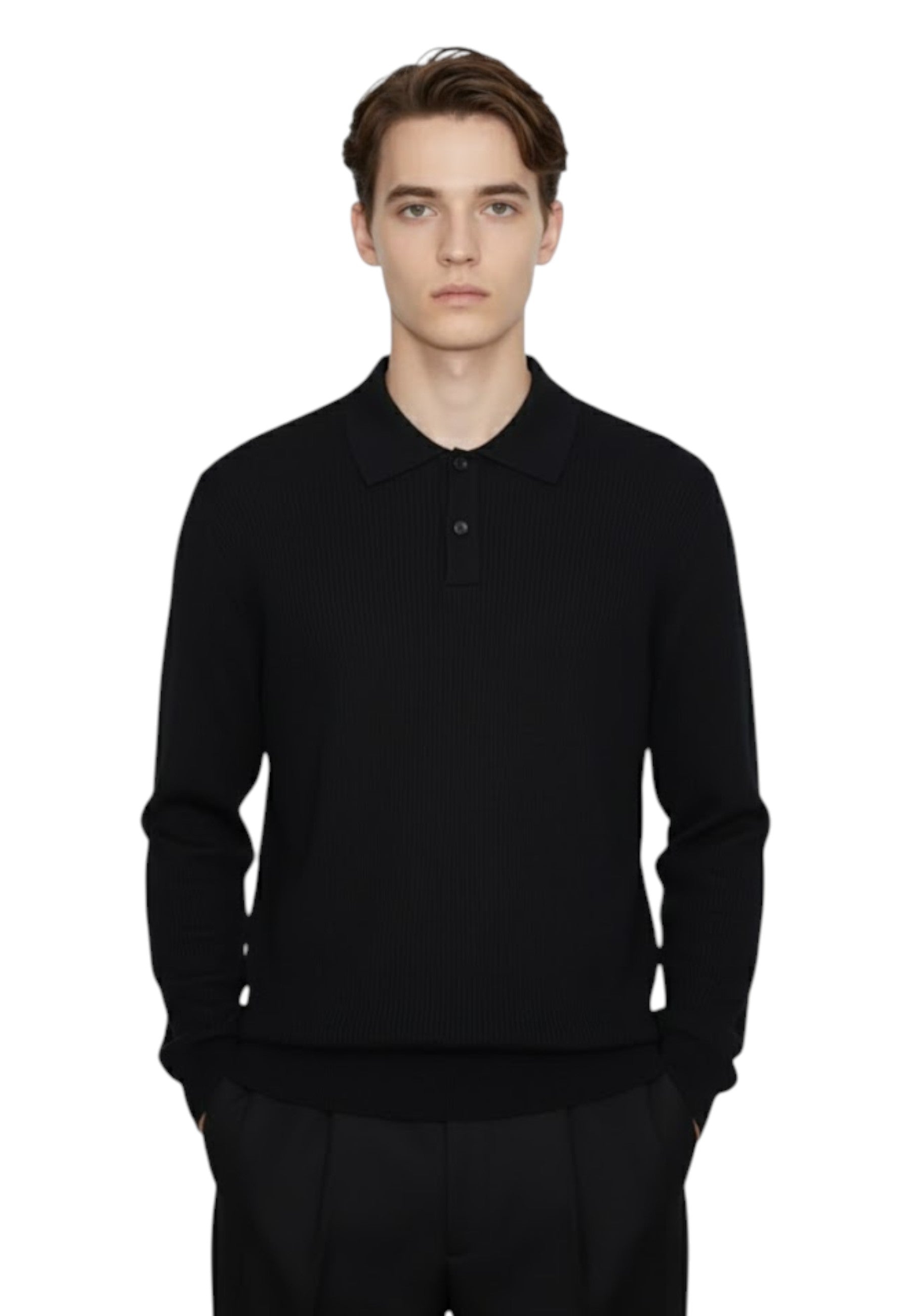 POLO MANICA LUNGA Nero Daniele Fiesoli