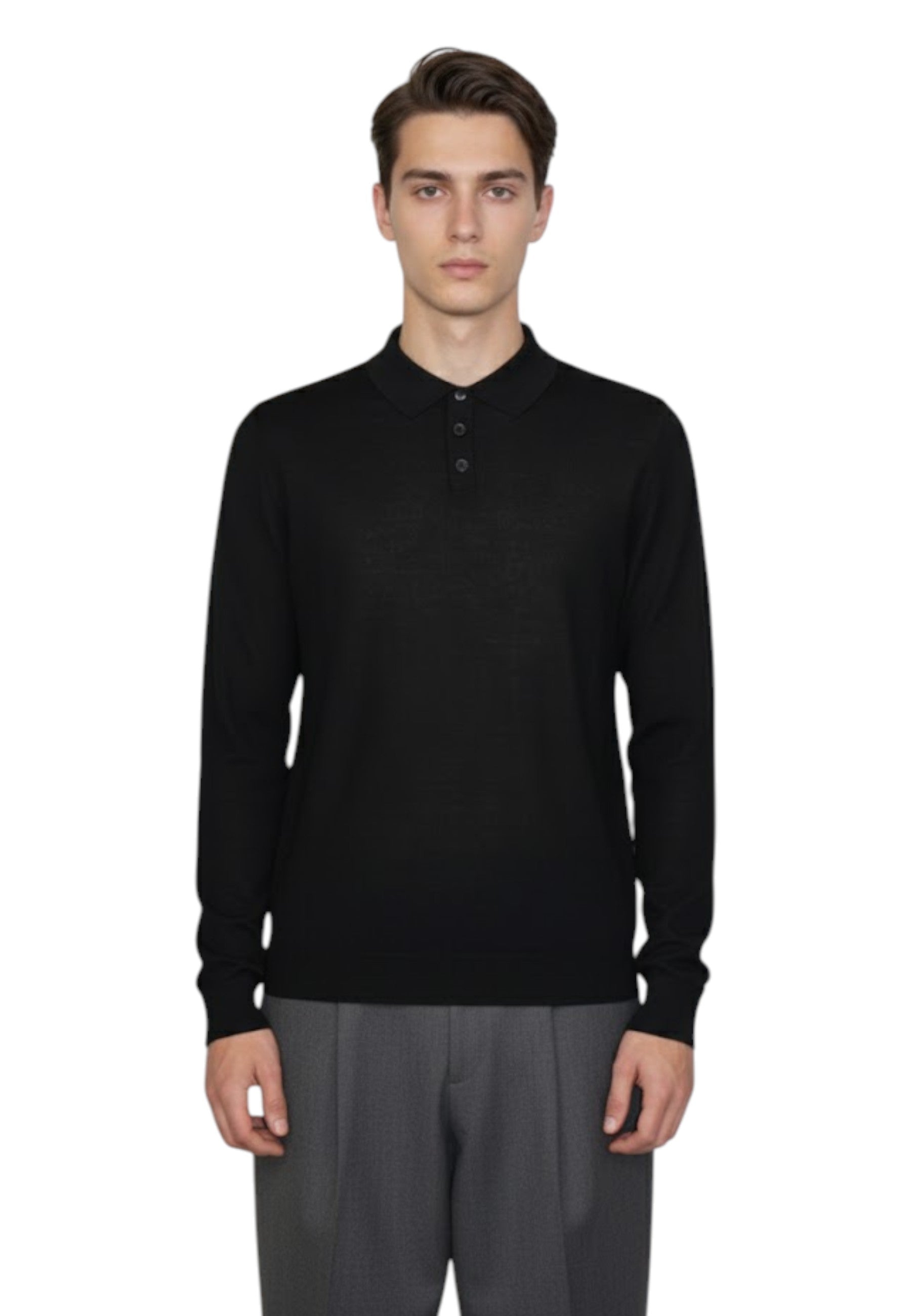 POLO MANICA LUNGA Nero Daniele Fiesoli