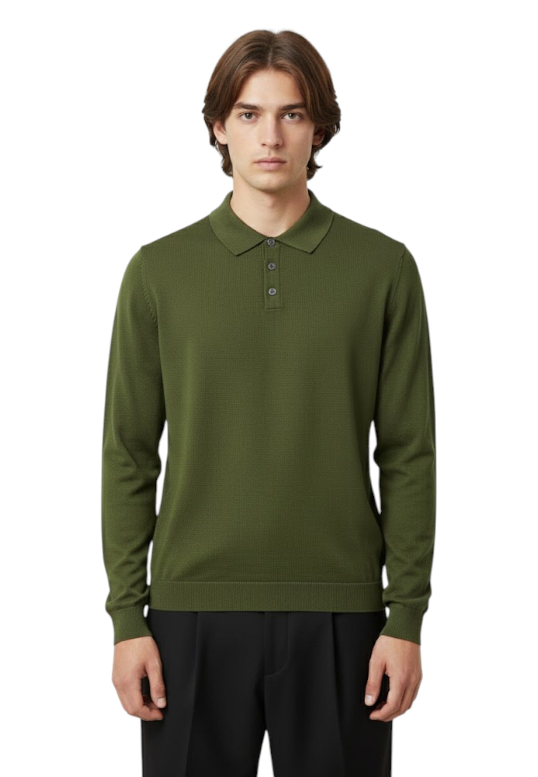 POLO MANICA LUNGA Verde Daniele Fiesoli