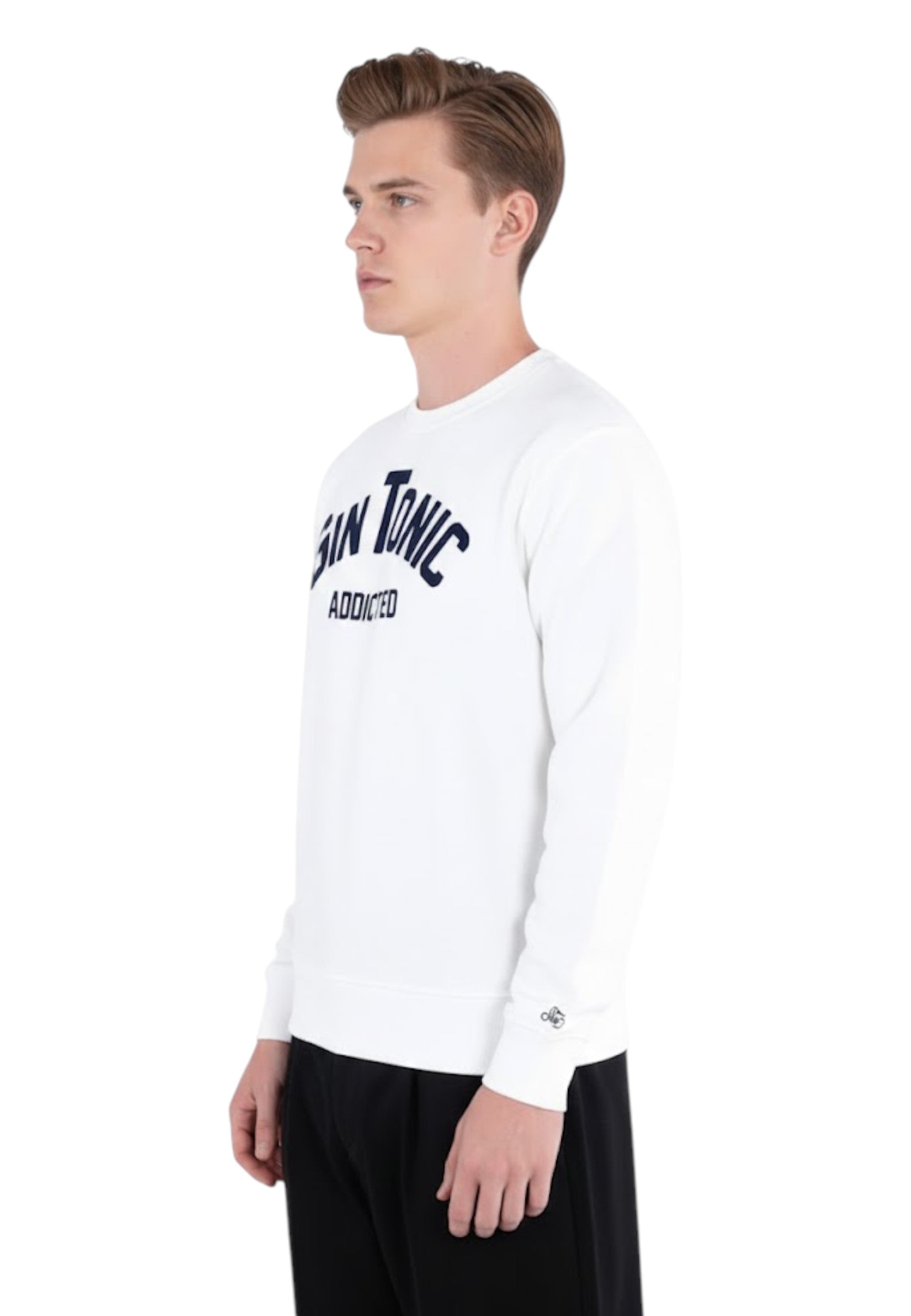 FELPA A GIROCOLLO Bianco Mc2 Saint Barth