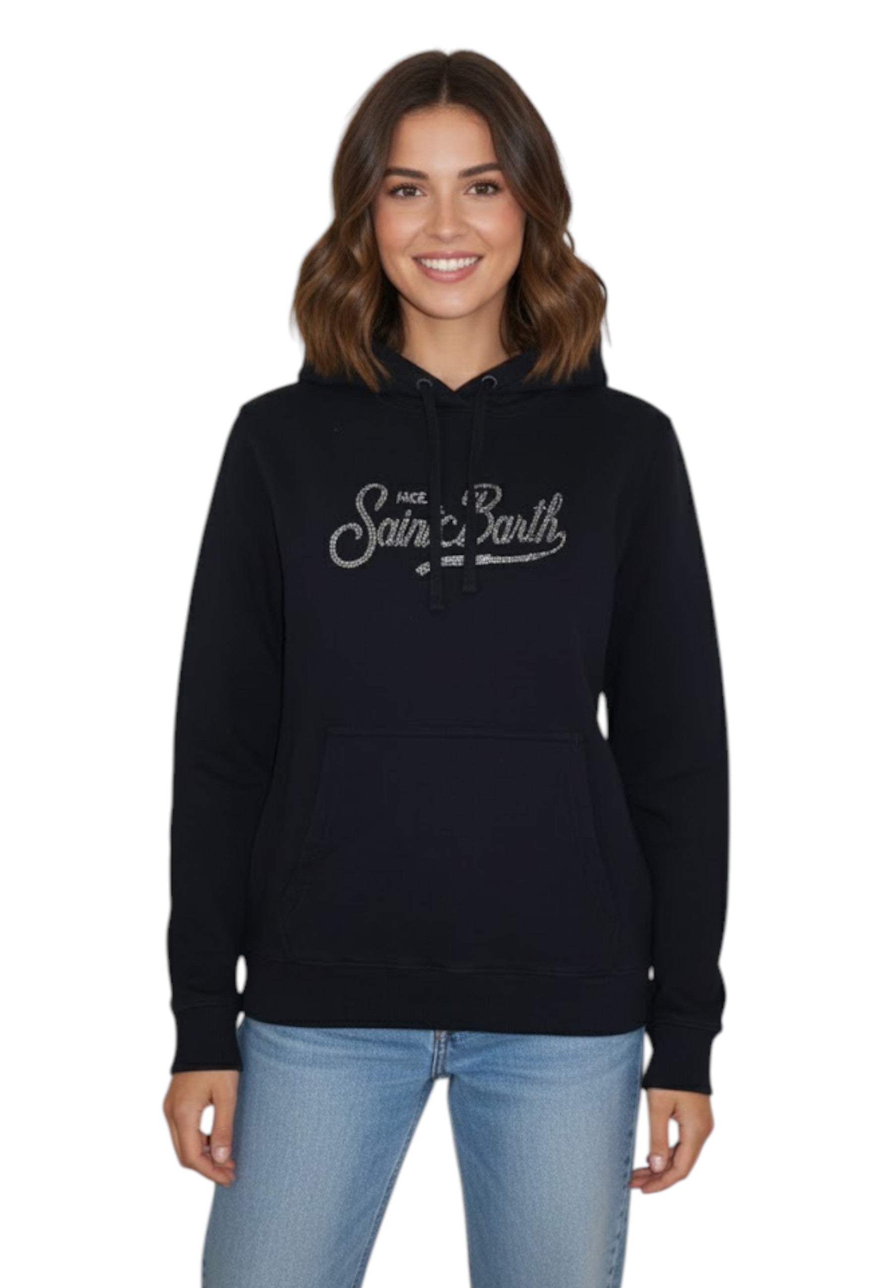 FELPE CON CAPPUCCIO Nero Mc2 Saint Barth