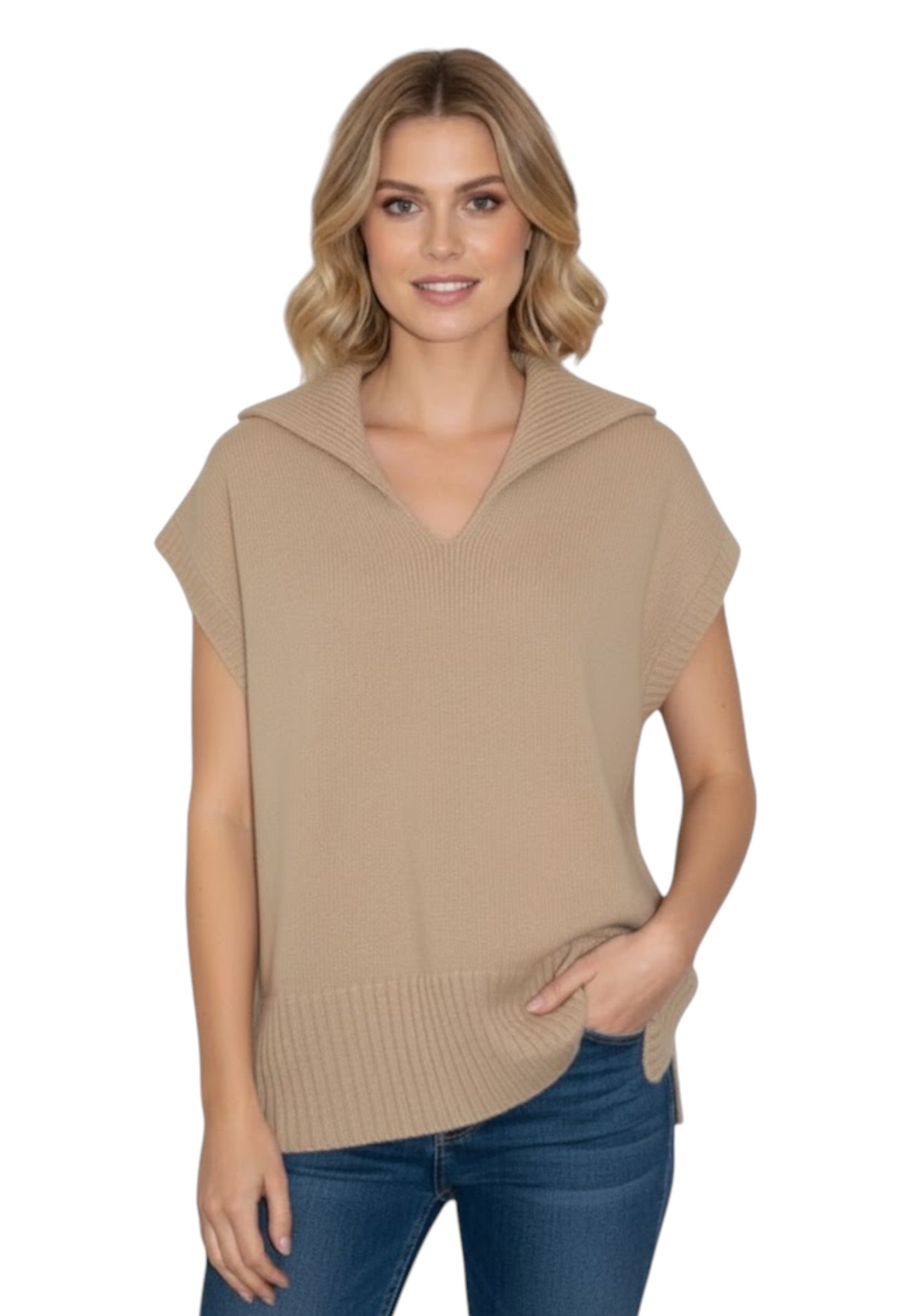 MAGLIE A V Beige Roberto Collina