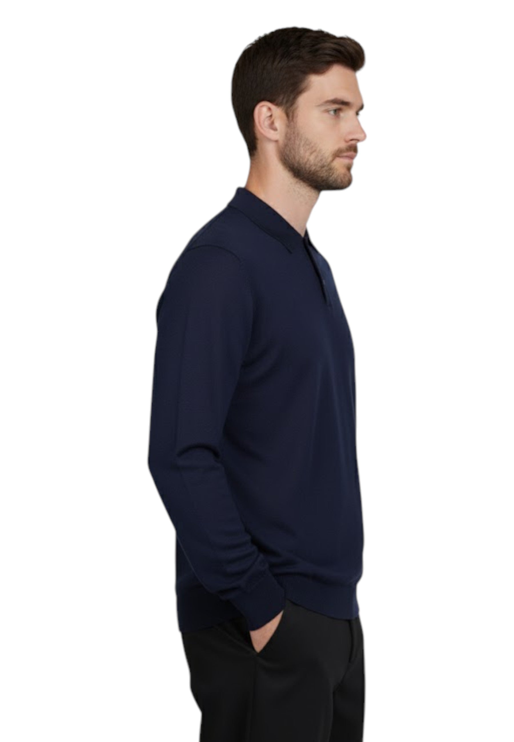 POLO A MANICA LUNGA Blu Kangra