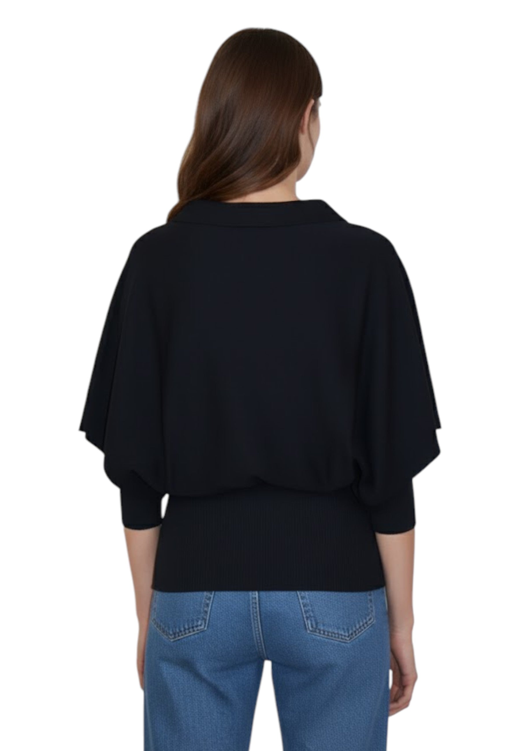 GIROCOLLO MANICA CORTA Nero Liviana Conti