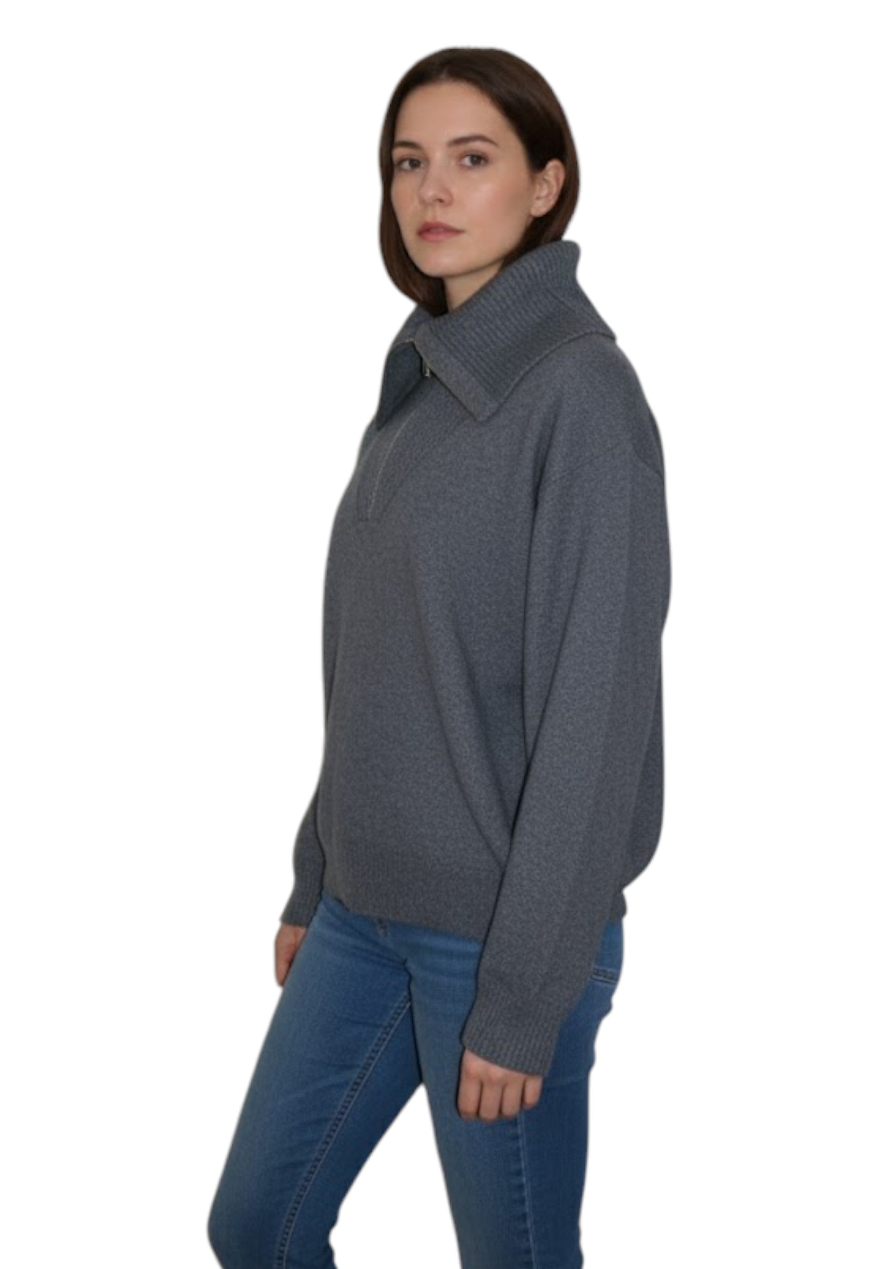 MAGLIE CON ZIP Grigio Liviana Conti