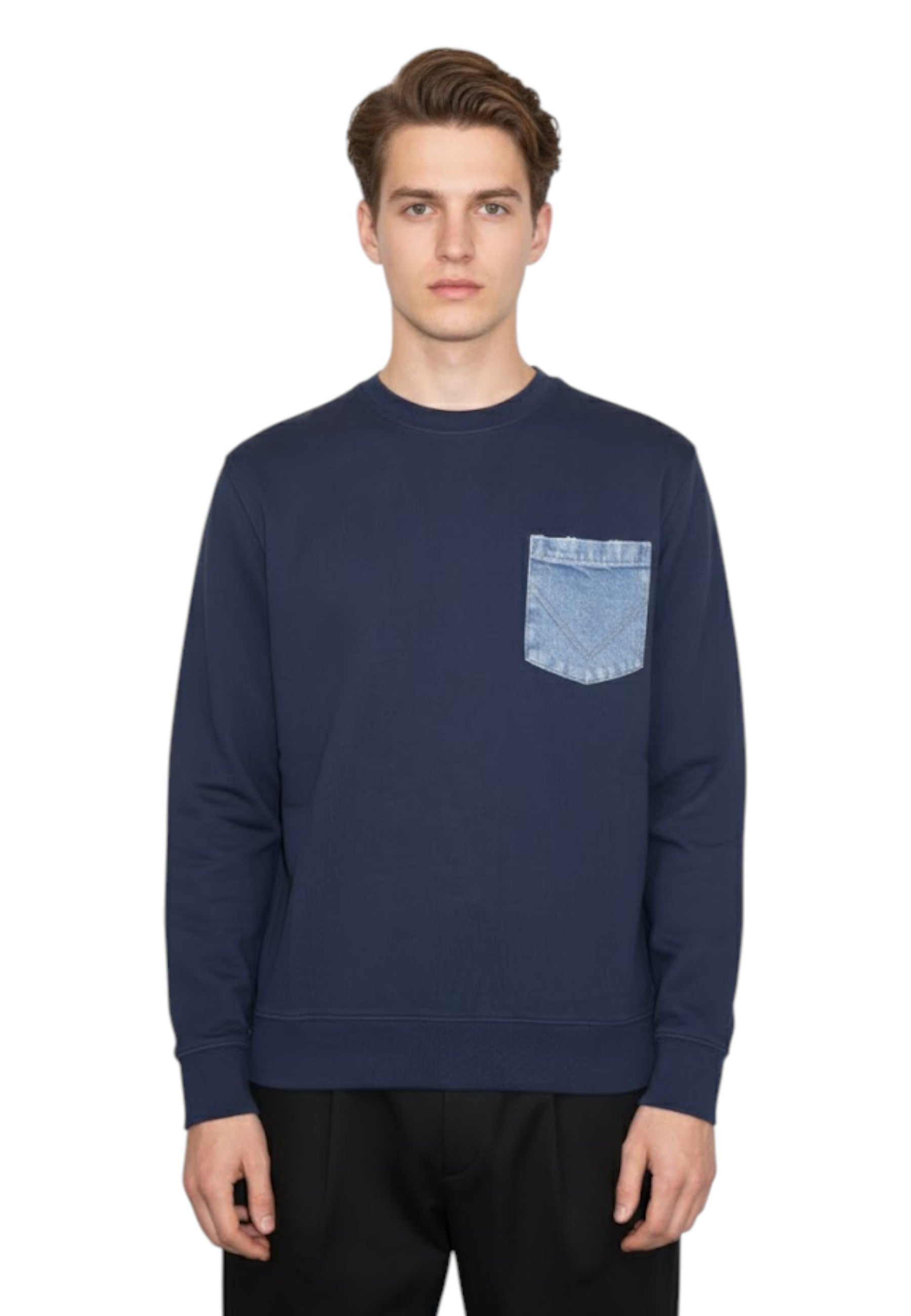 FELPA A GIROCOLLO Blu Roy Roger's