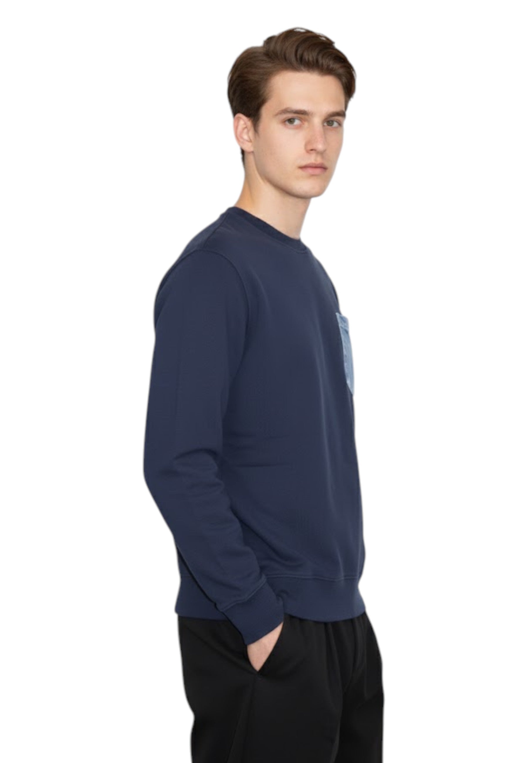 FELPA A GIROCOLLO Blu Roy Roger's