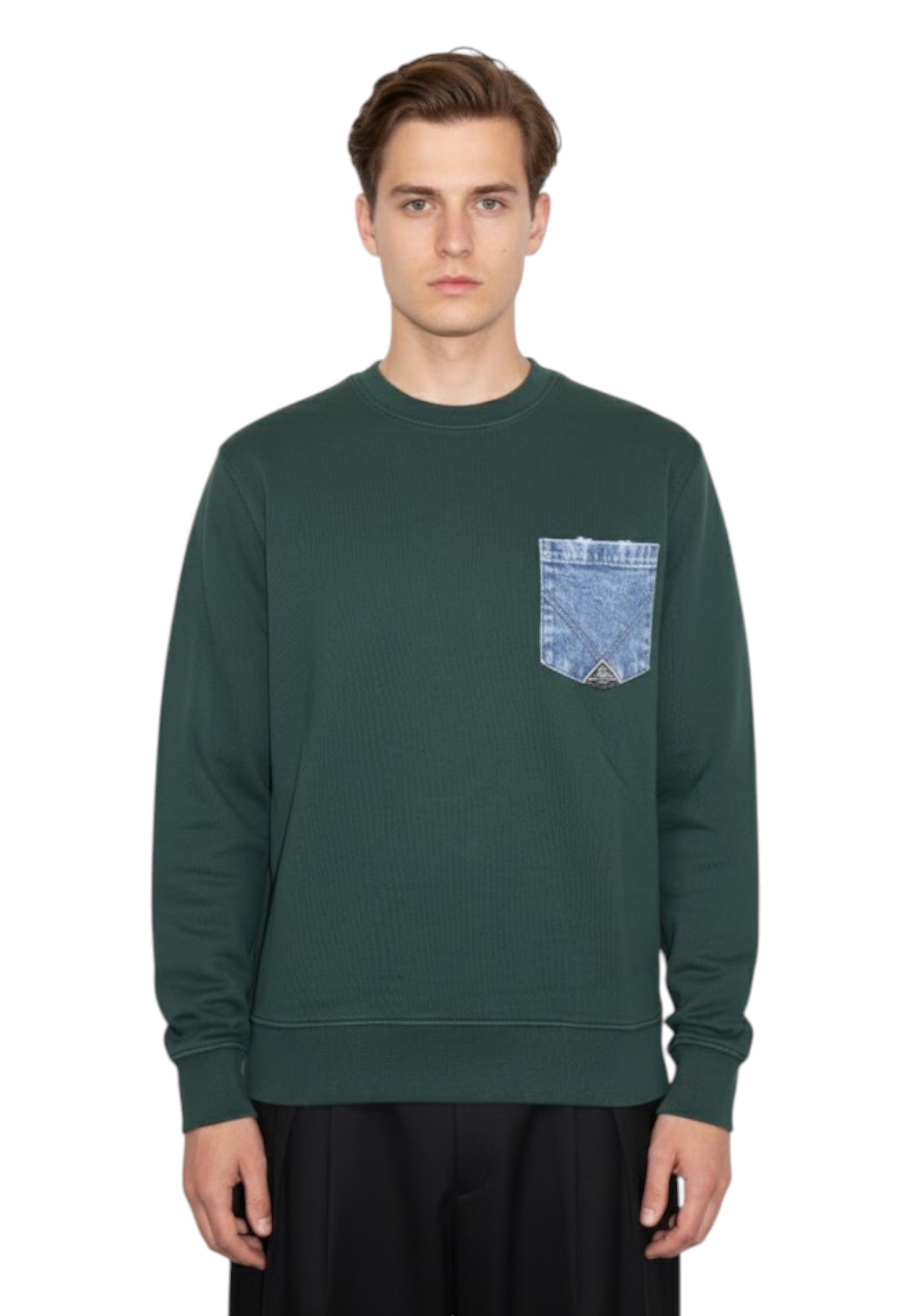 FELPA A GIROCOLLO Verde Roy Roger's