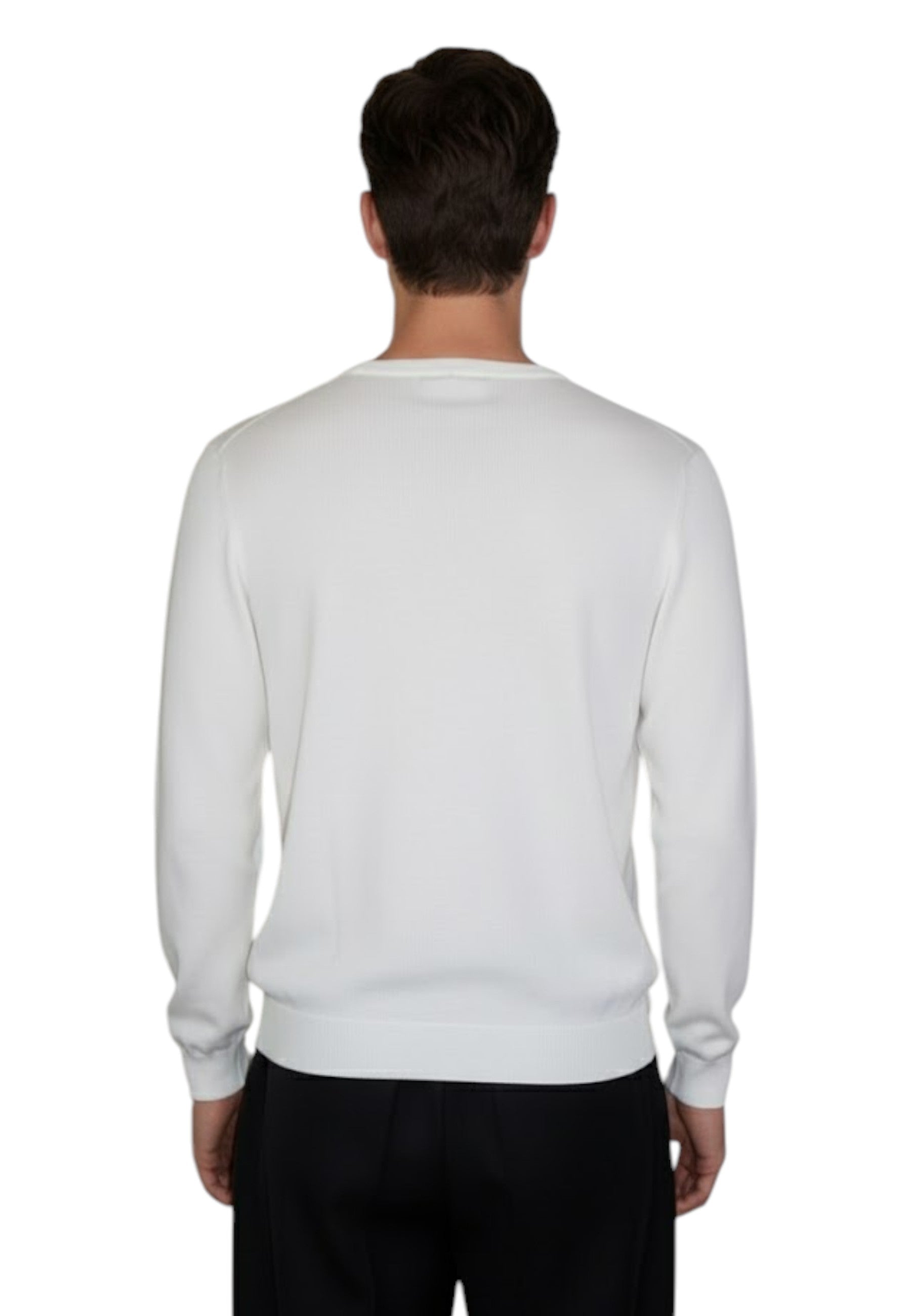 GIROCOLLO MANICA LUNGA Bianco Blu Cashmere