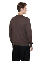 GIROCOLLO MANICA LUNGA Marrone Blu Cashmere