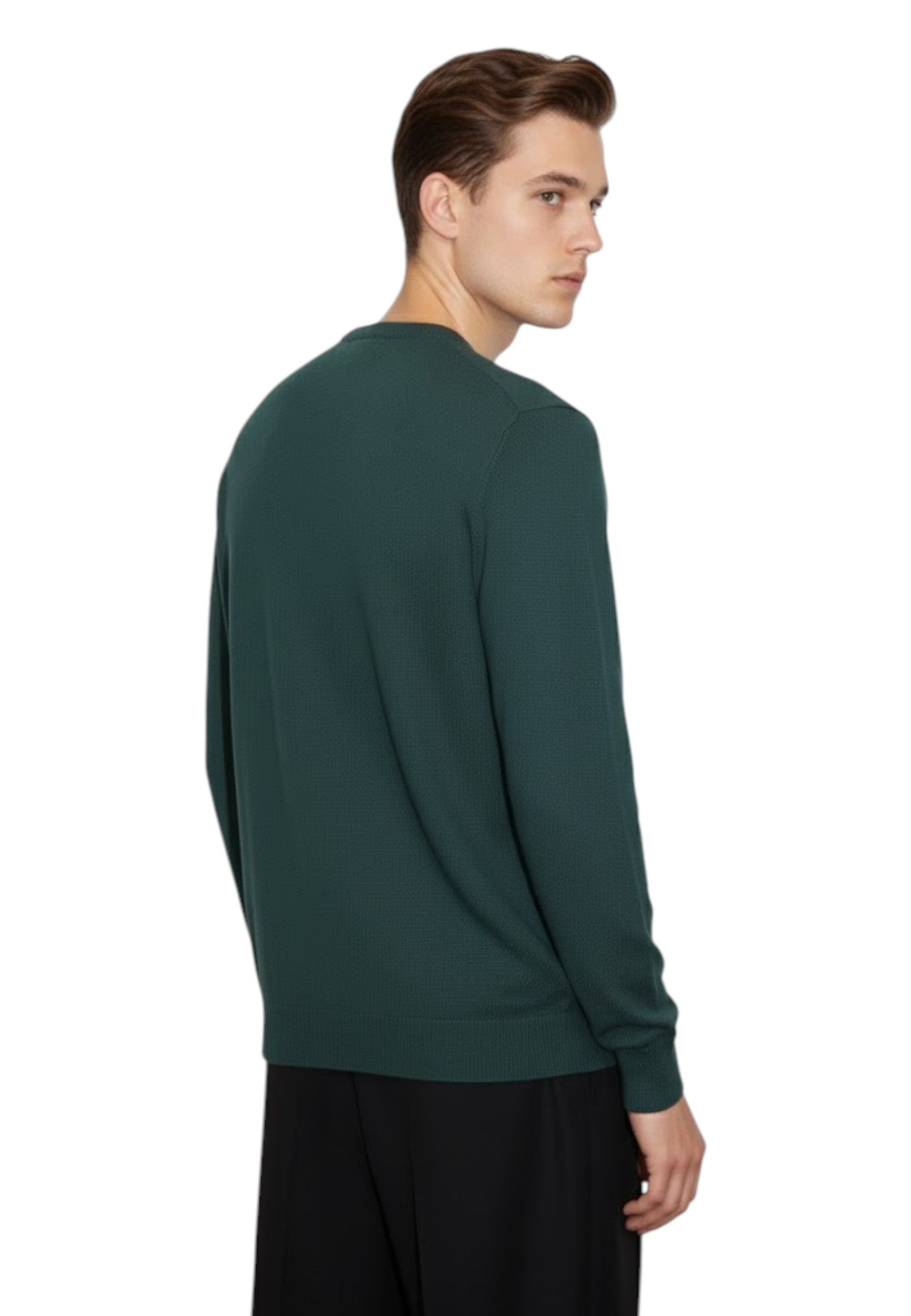 GIROCOLLO MANICA LUNGA Verde Blu Cashmere