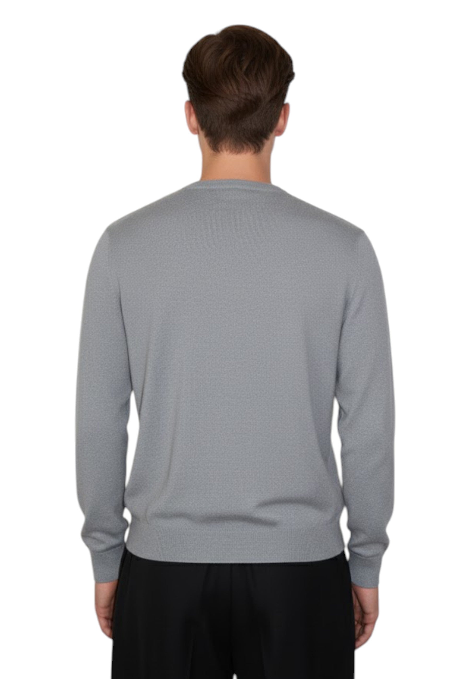 GIROCOLLO MANICA LUNGA Grigio Blu Cashmere