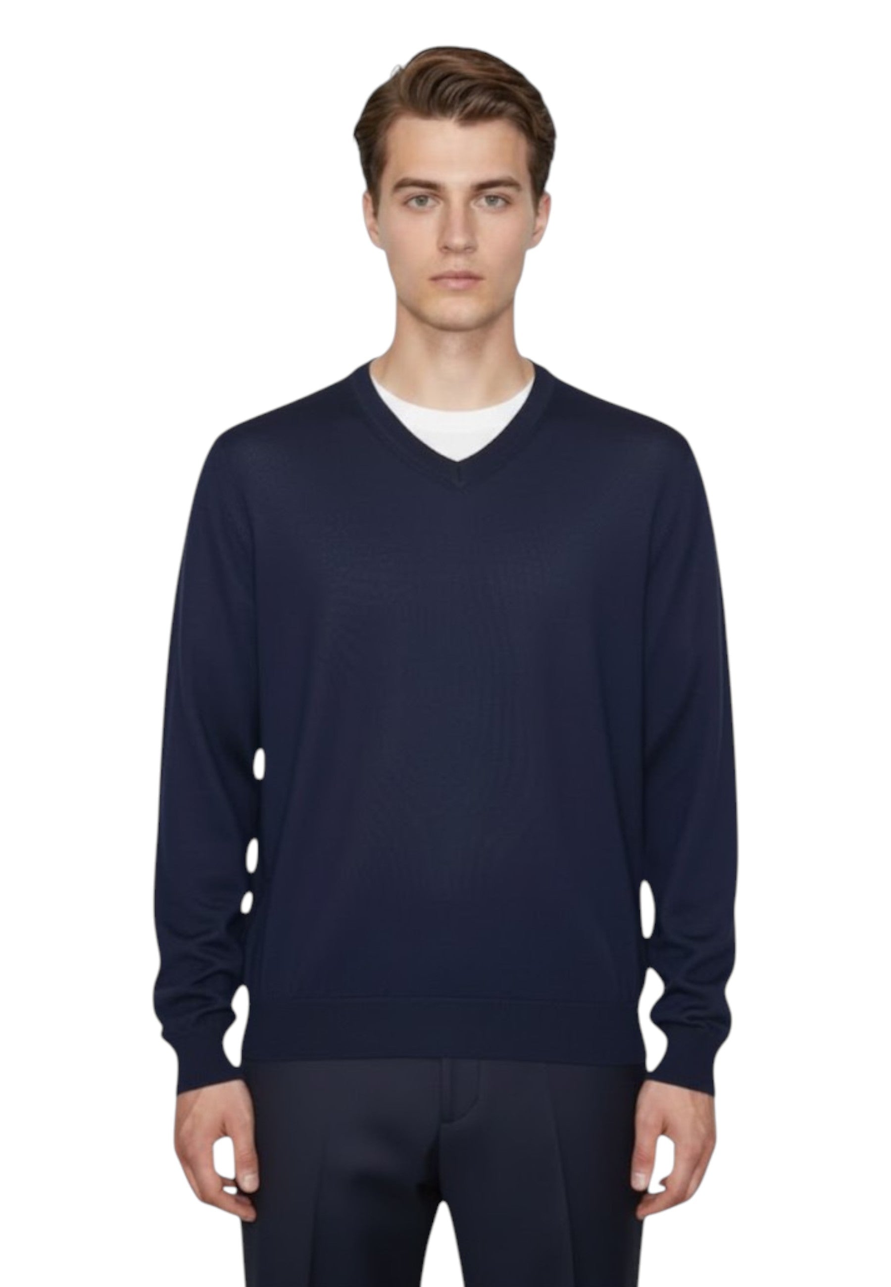 MAGLIE A V Blu Blu Cashmere