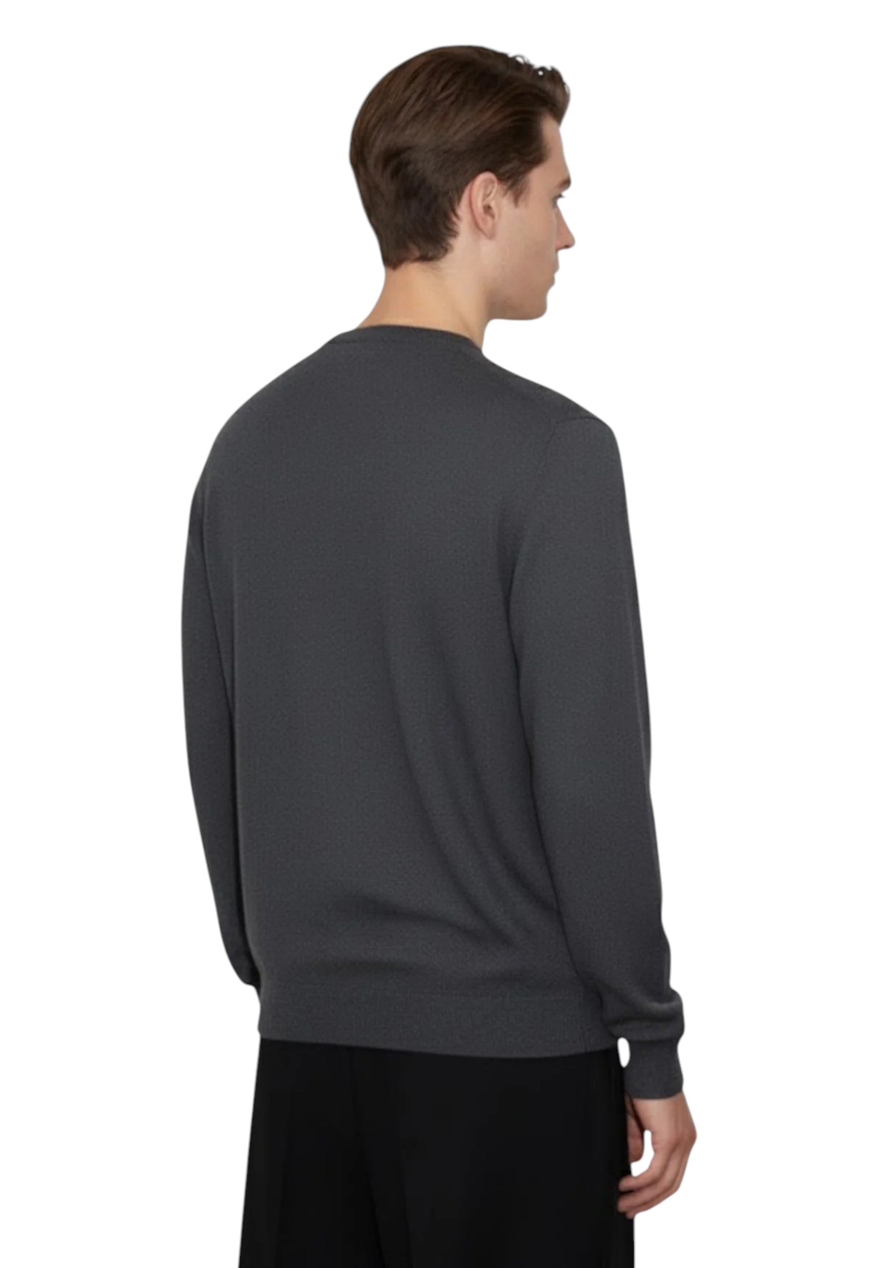 MAGLIE A V Nero Blu Cashmere