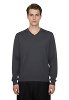 MAGLIE A V Nero Blu Cashmere