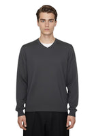 MAGLIE A V Nero Blu Cashmere