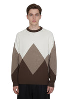 GIROCOLLO MANICA LUNGA Marrone Blu Cashmere