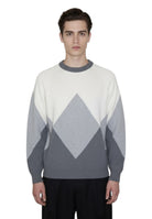 GIROCOLLO MANICA LUNGA Bianco Blu Cashmere