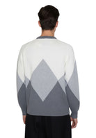 GIROCOLLO MANICA LUNGA Bianco Blu Cashmere