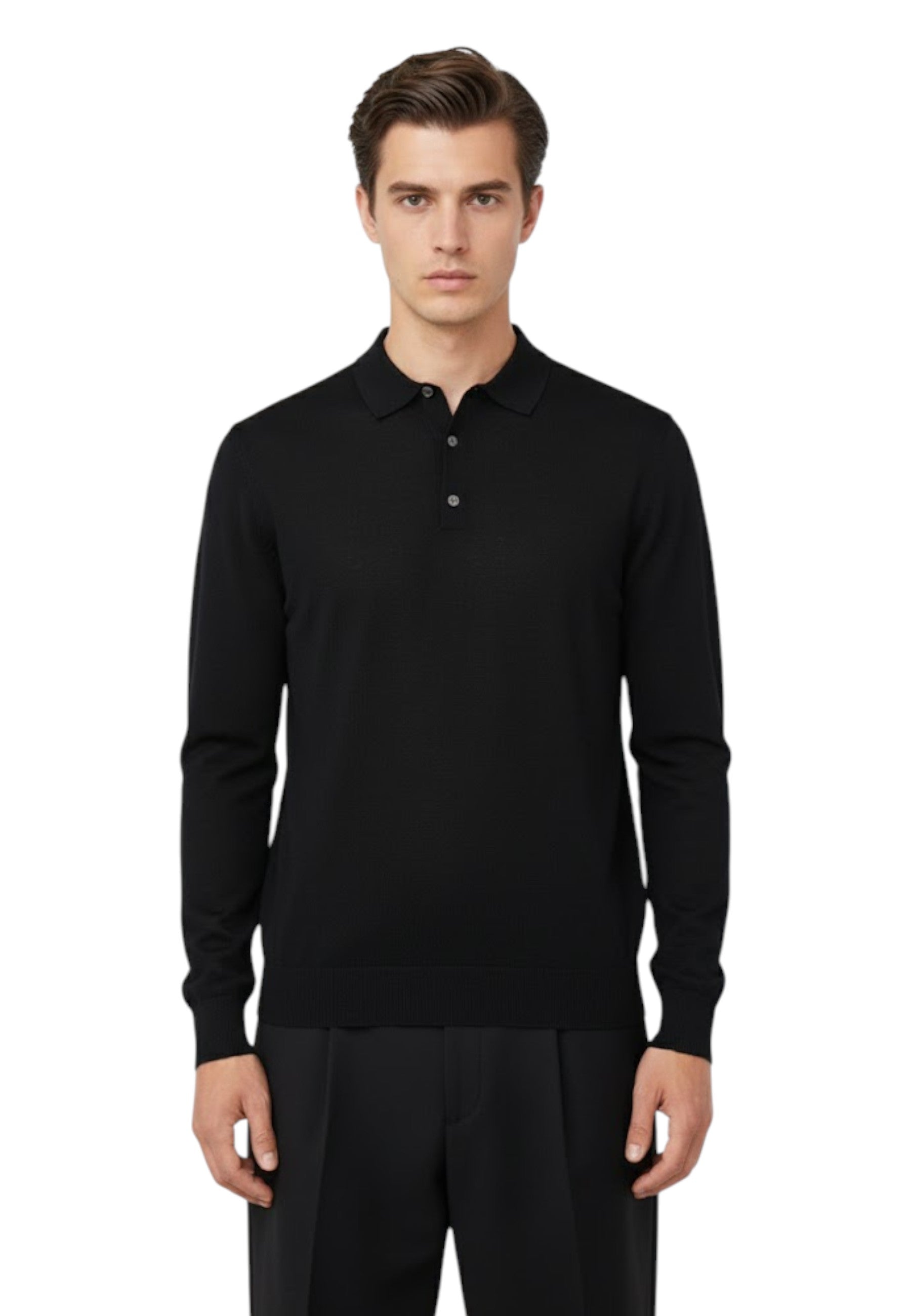 POLO A MANICA LUNGA Nero Jean Paul