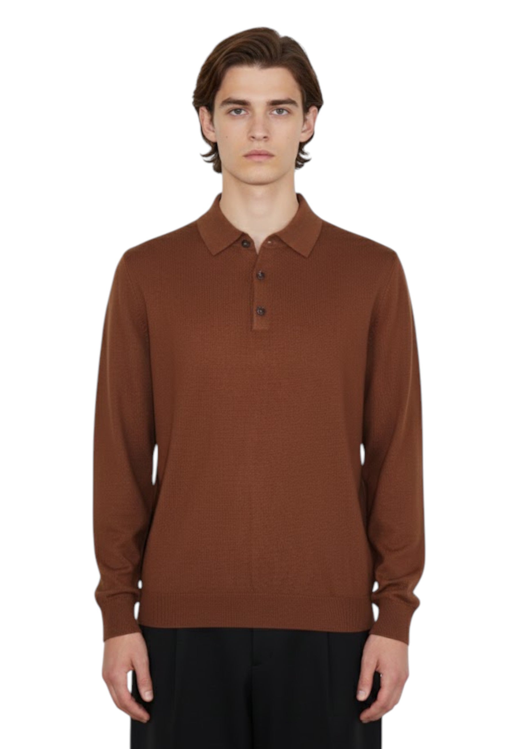 POLO A MANICA LUNGA Marrone Jean Paul