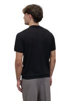 GIROCOLLO MANICA CORTA Nero Blu Cashmere