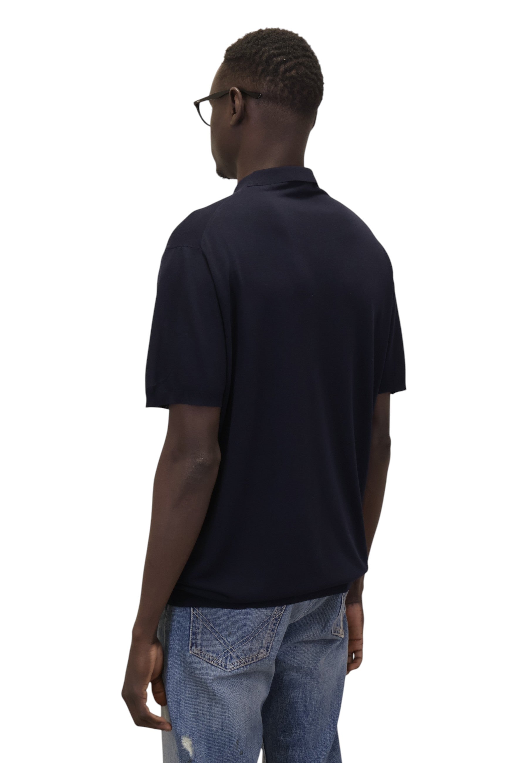 POLO A MANICA CORTA Blu Blu Cashmere