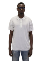 POLO A MANICA CORTA Bianco Blu Cashmere