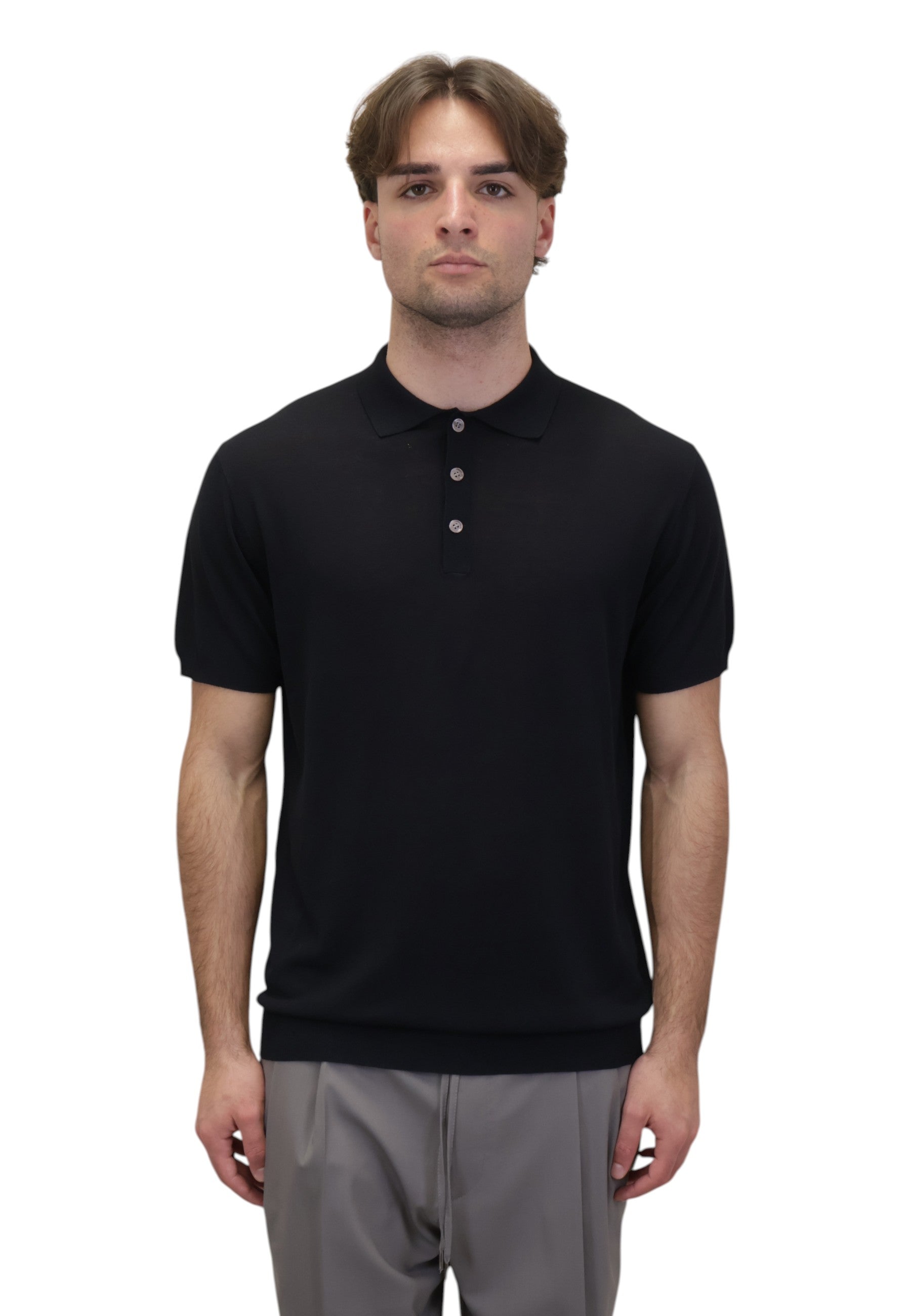 POLO A MANICA CORTA Nero Blu Cashmere