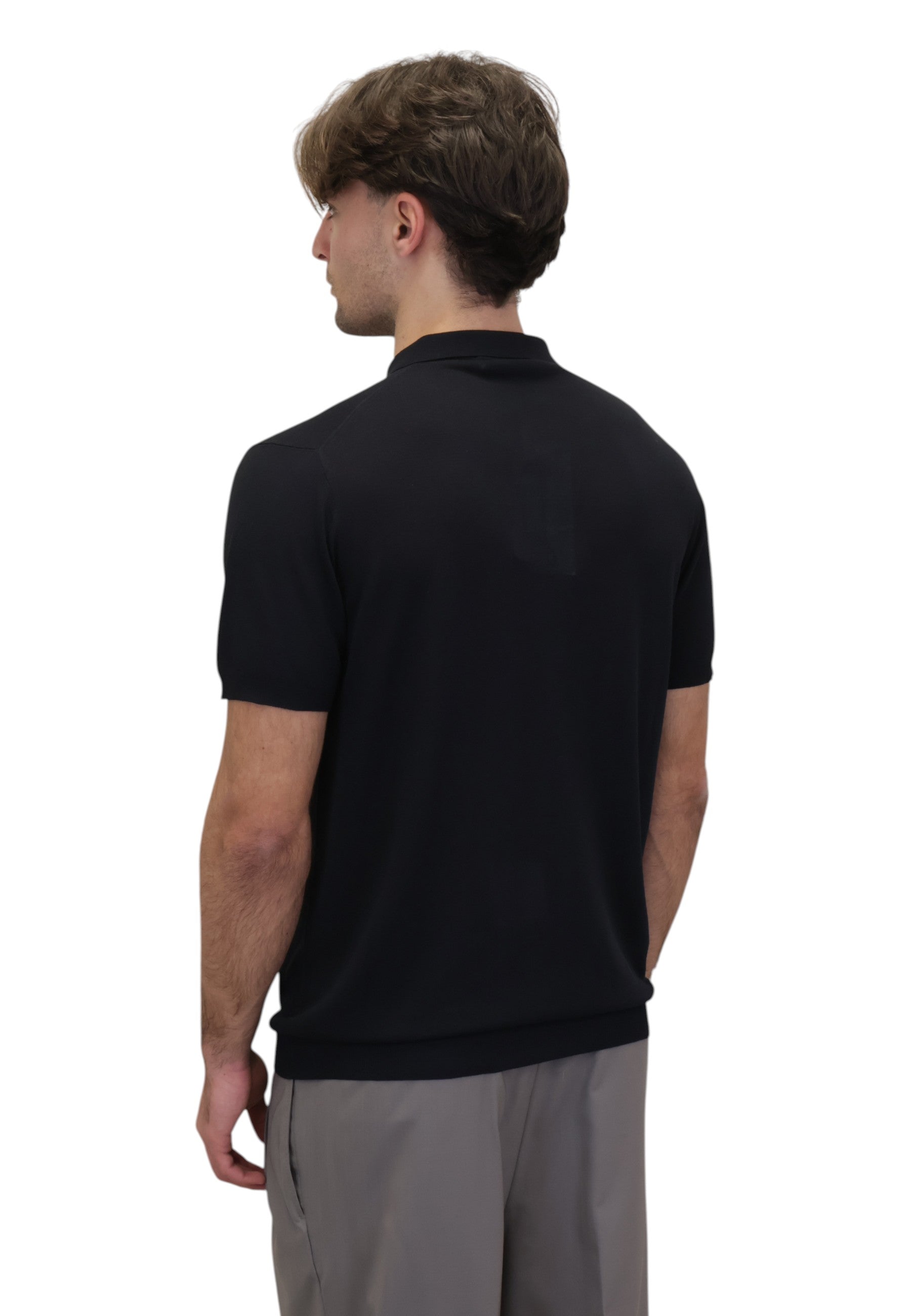 POLO A MANICA CORTA Nero Blu Cashmere